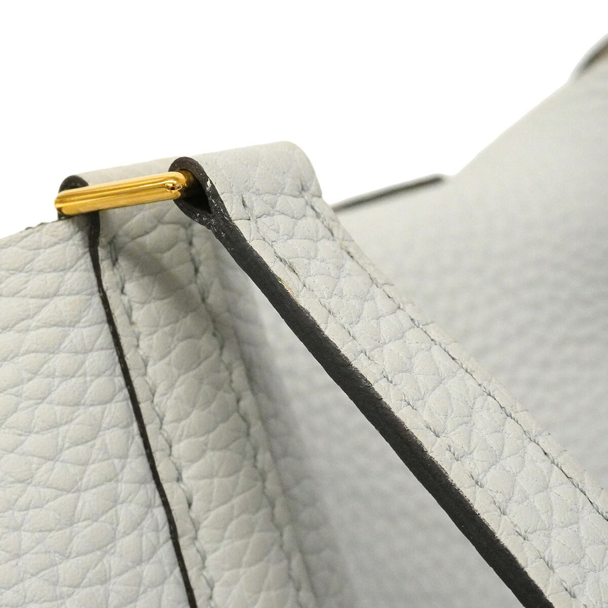 Hermes Gray Taurillon Clemence Leather Handbag (Pre-Owned)