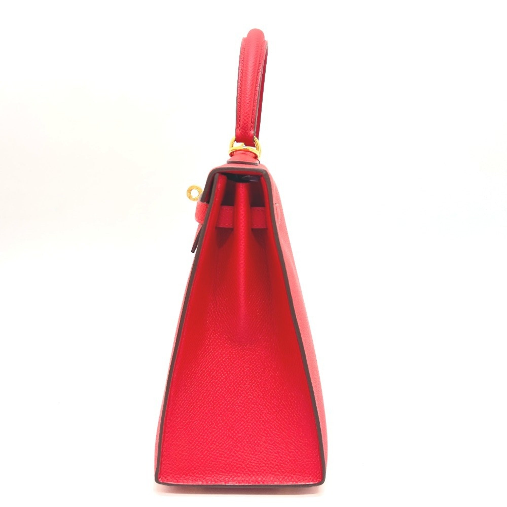 Hermes Kelly Red Color Epsom Leather Handbag (Pre-Owned)