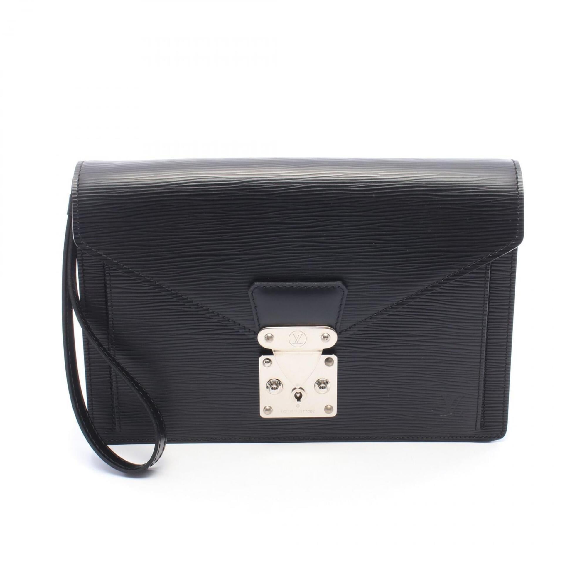 Louis Vuitton Black Leather Clutch Bag Handbag Pochette (Pre-Owned)