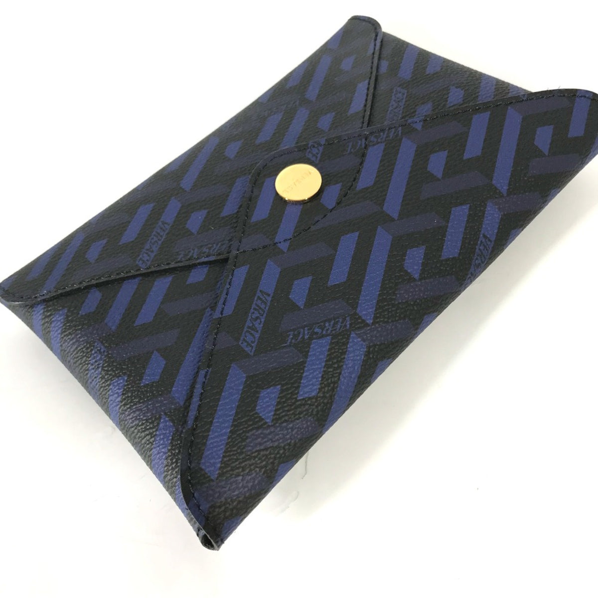 Versace Blue Leather Pouch (Pre-Owned)