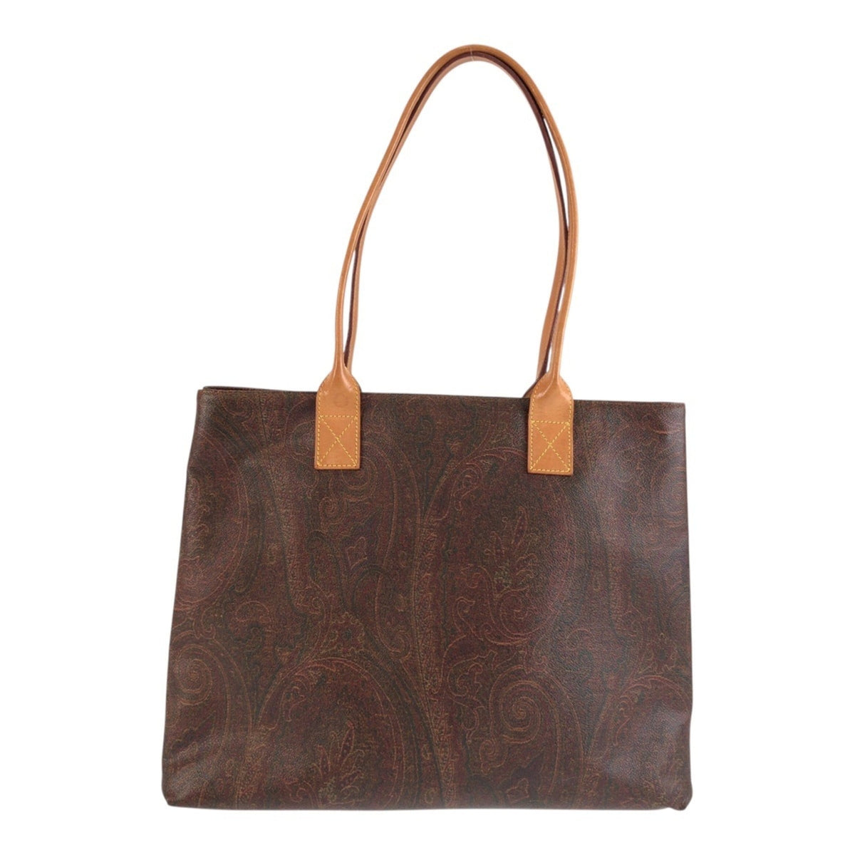 Etro Beige Brown Pvc Leather Shoulder Bag Tote Bag (Pre-Owned)