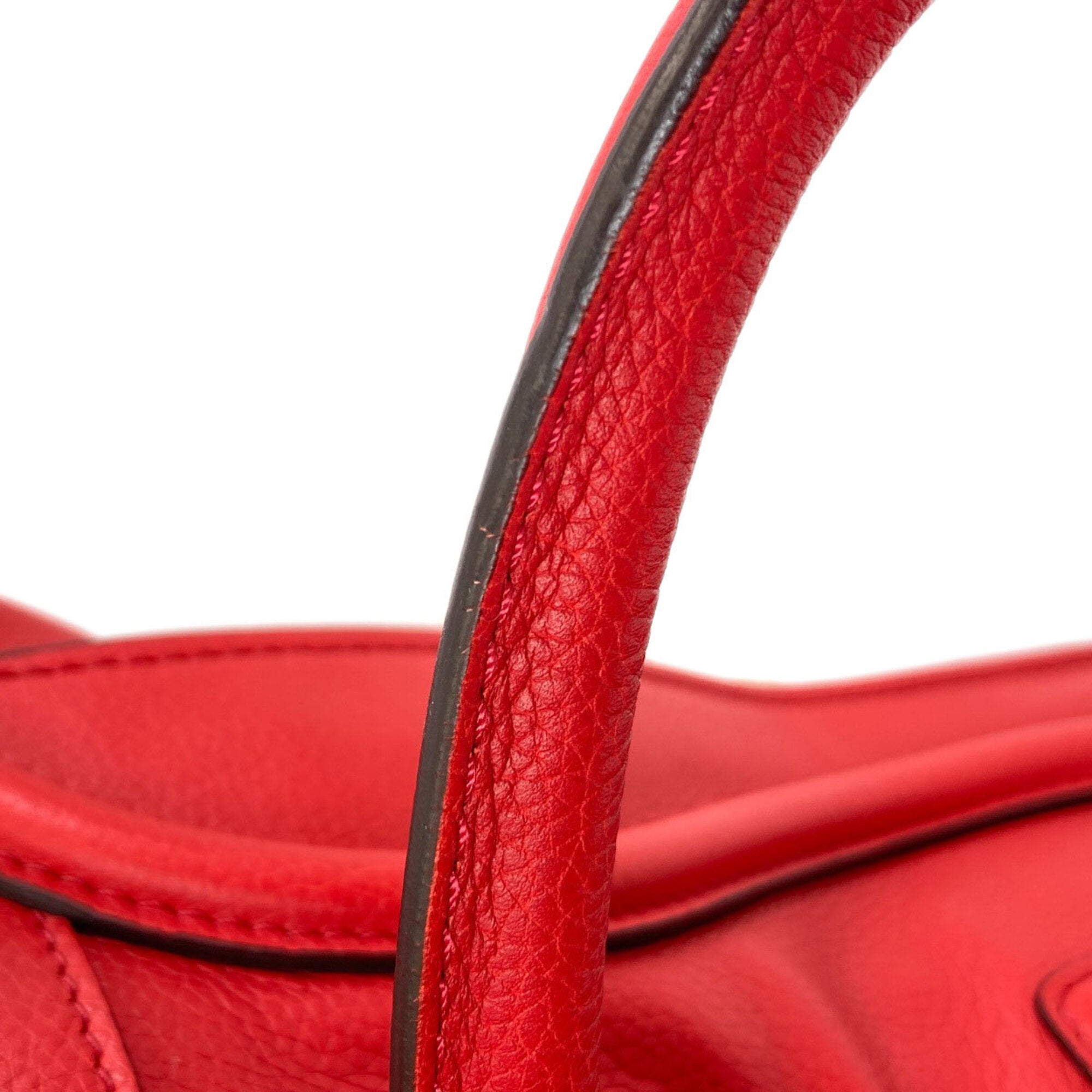 Celine Luggage Red Color Leather Handbag (Pre-Owned)