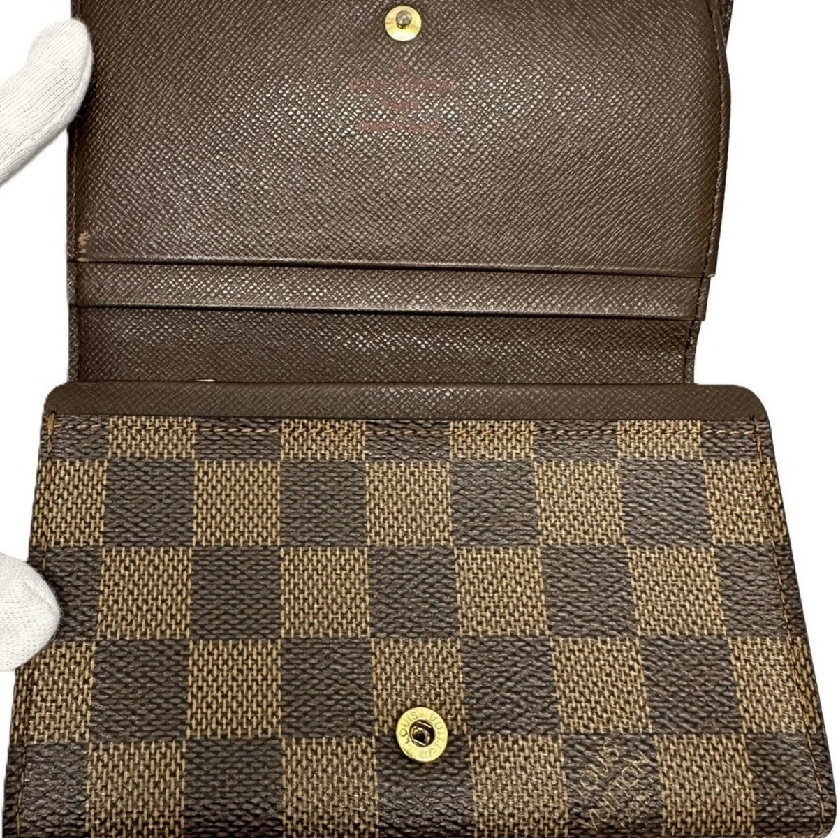Louis Vuitton Damier Brown Ebene Pvc Leather Wallet (Bi-Fold) (Pre-Owned)