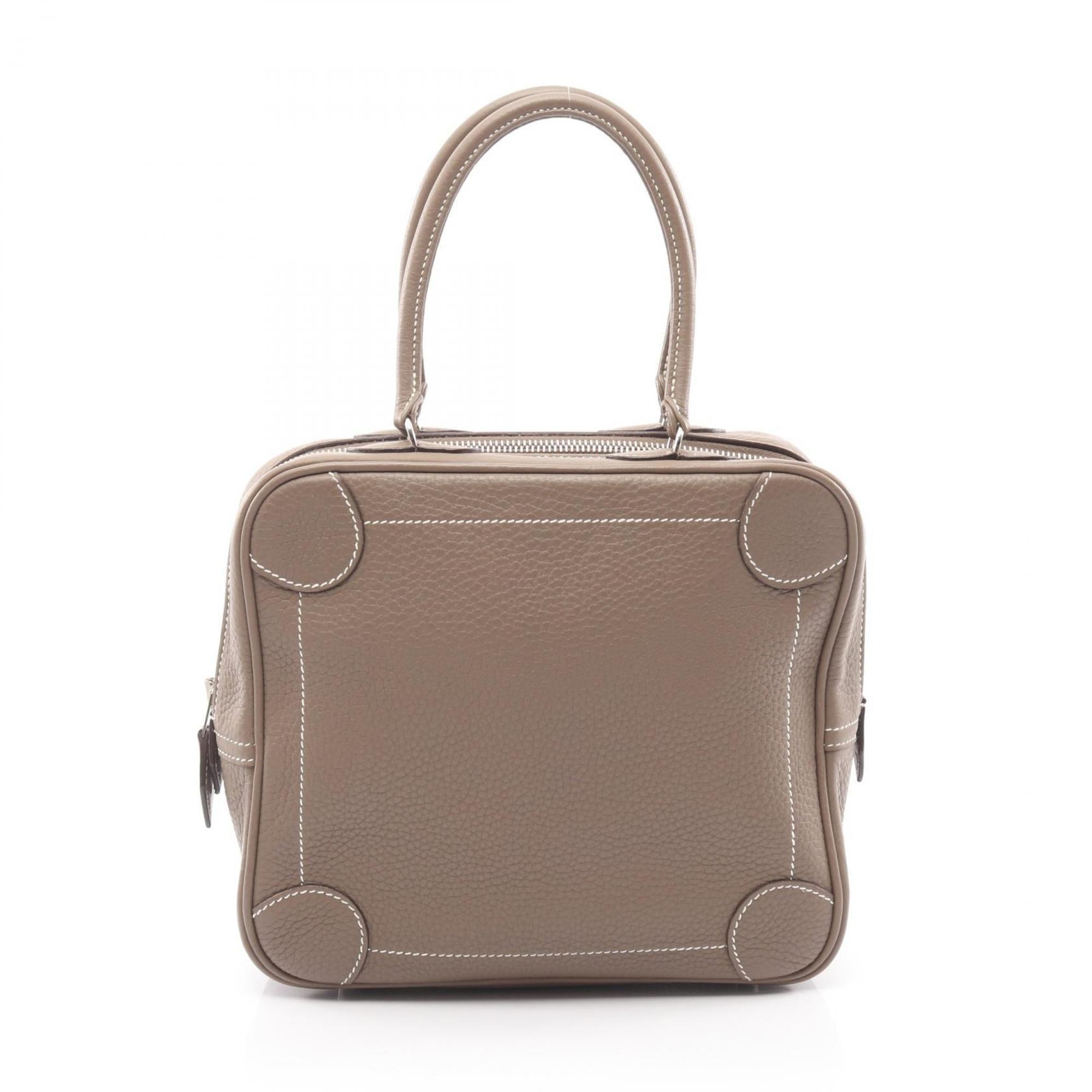 Hermes Etoupe Gray Gray Taurillon Clemence Leather Leather Handbag (Pre-Owned)