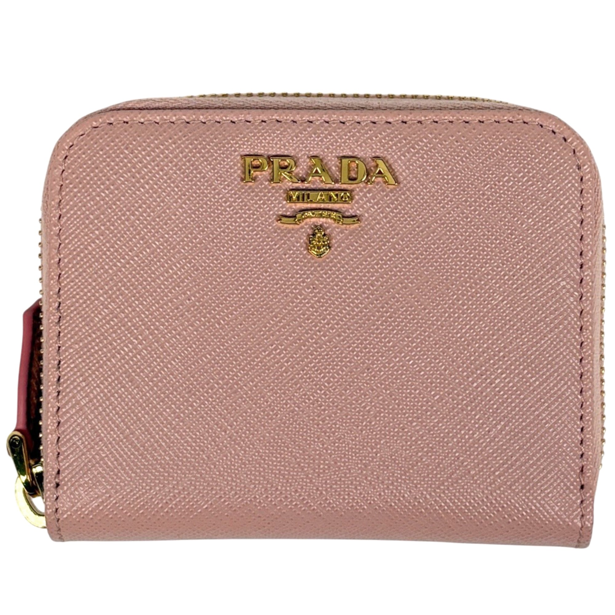 Prada Pink Saffiano Coin Purse/Coin Case (Pre-Owned)