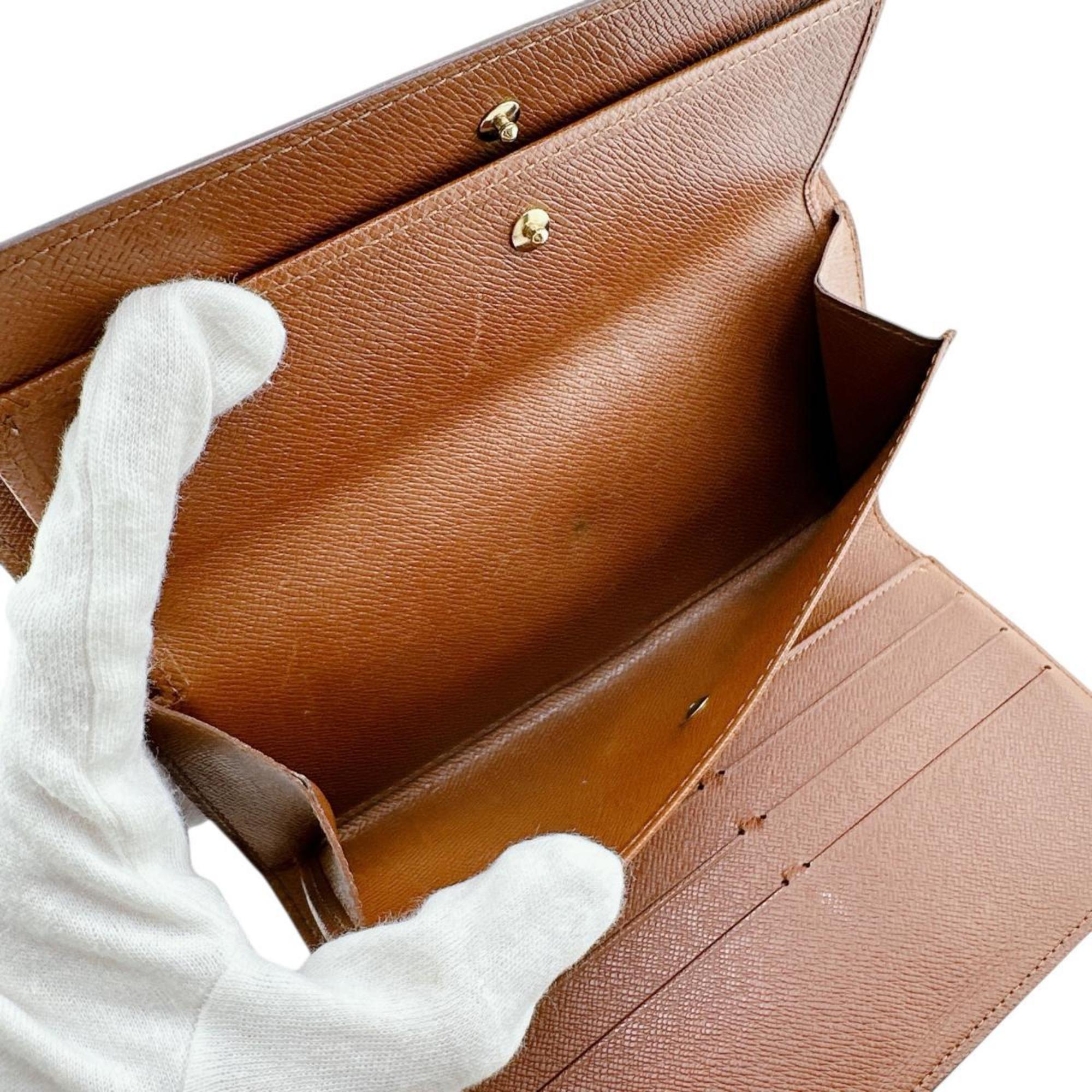 Louis Vuitton Brown Monogram Long Wallet (Tri-Fold) (Pre-Owned)