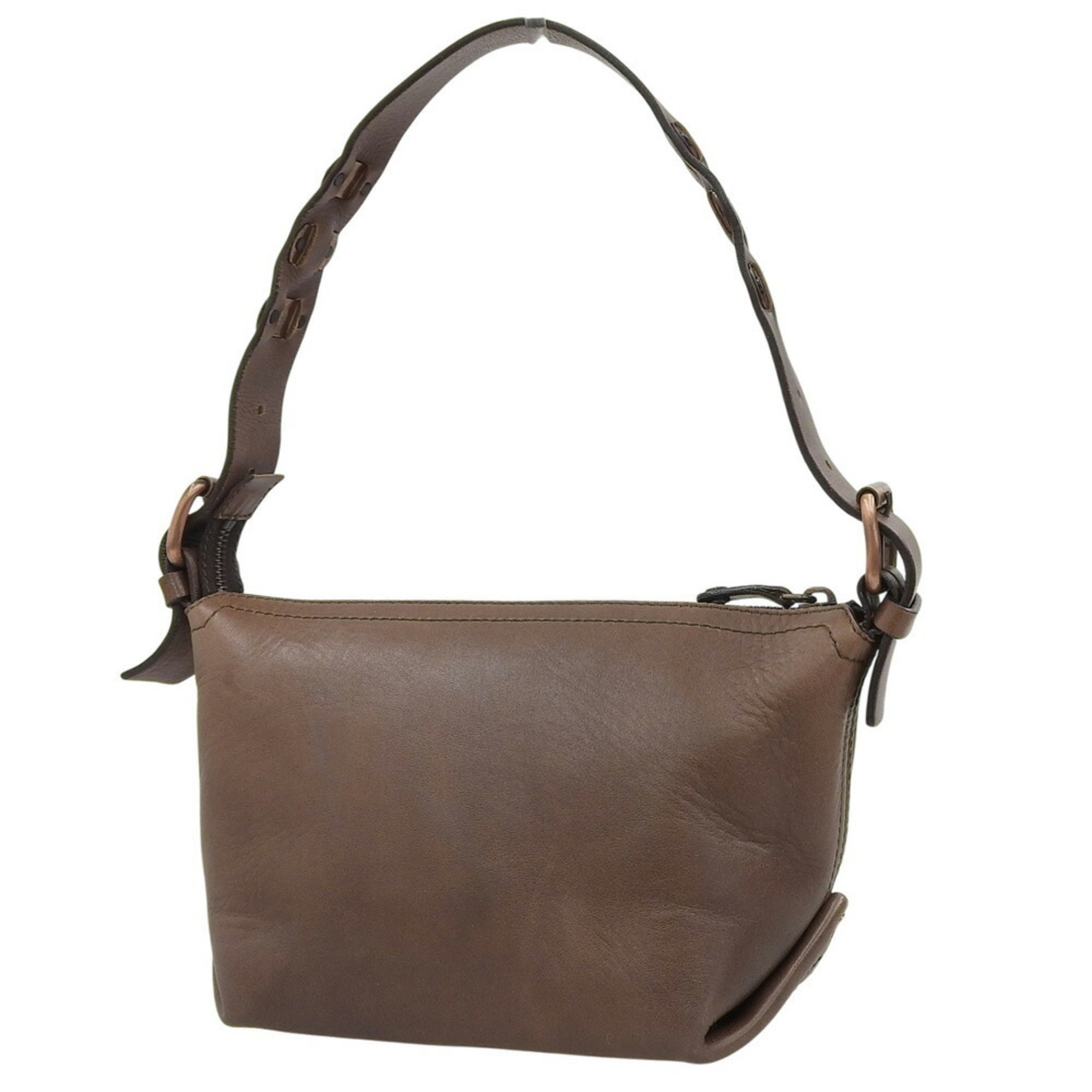 Celine Brown Dark Brown Leather Shoulder Bag (Pre-Owned)
