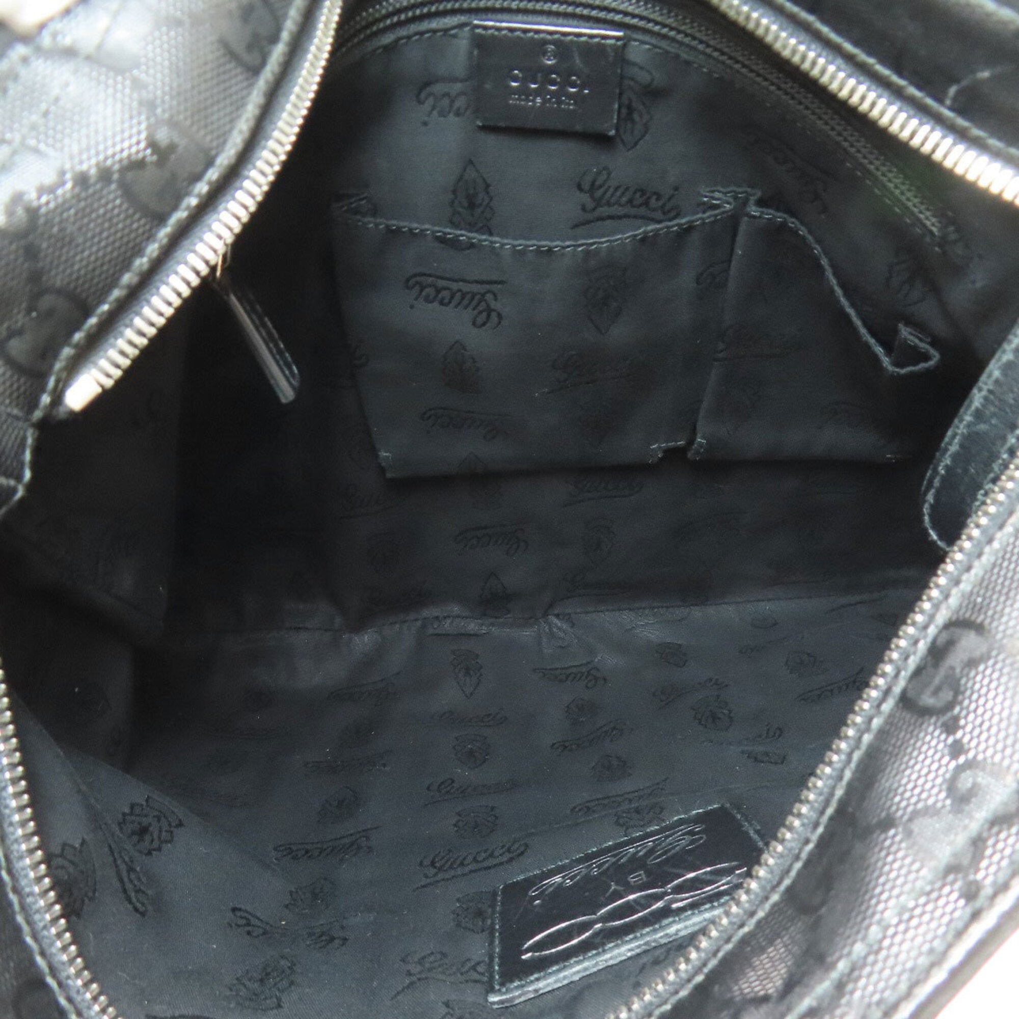 Gucci Sherry Line Black Pvc Shoulder Bag (Pre-Owned)