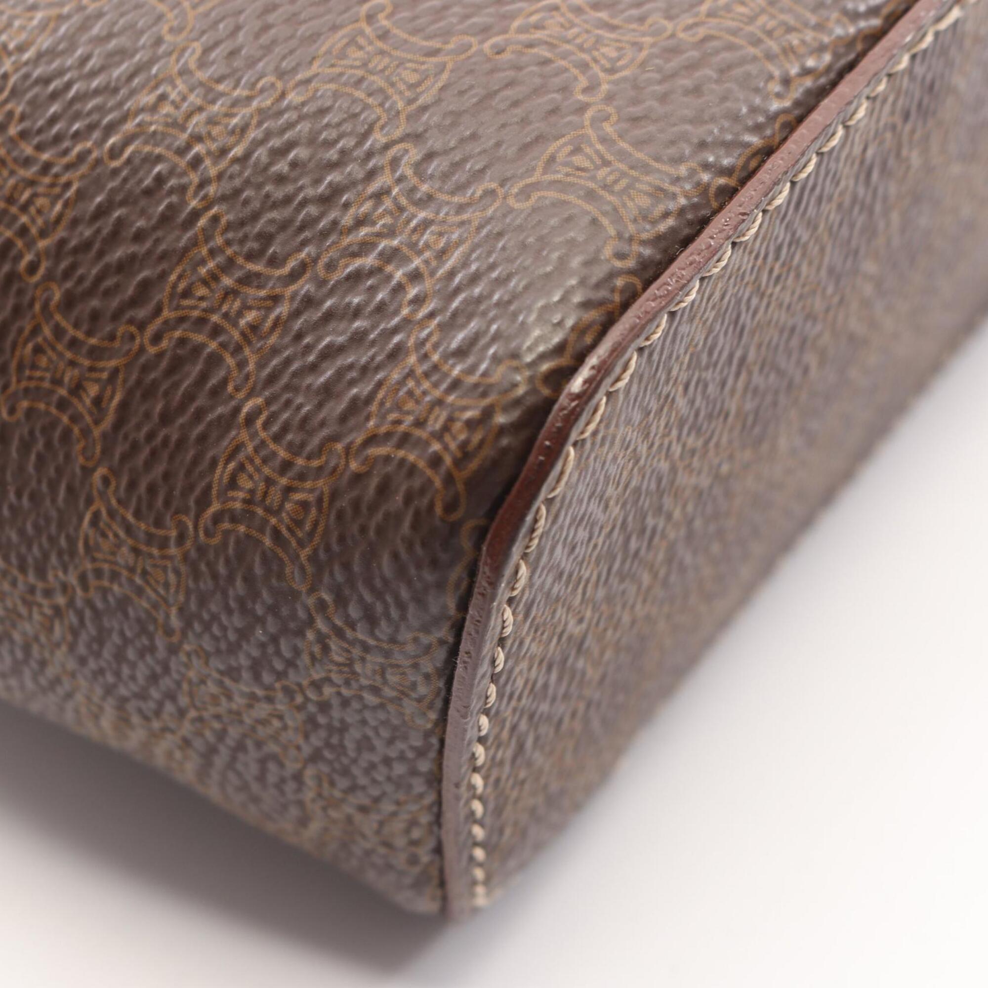 Celine Macadam Brown Coated Canvas Handbag (Pre-Owned)