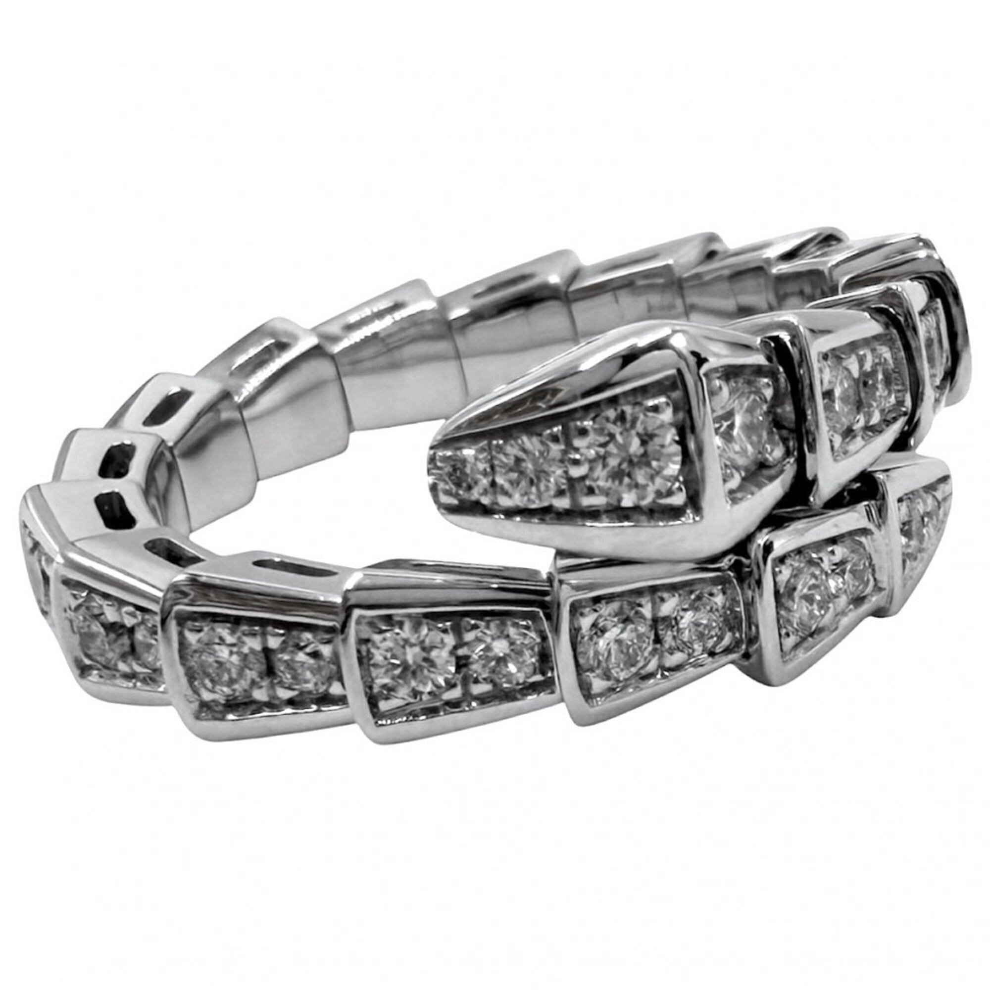 Bvlgari Silver White Gold (18K) Band Ring (Pre-Owned)