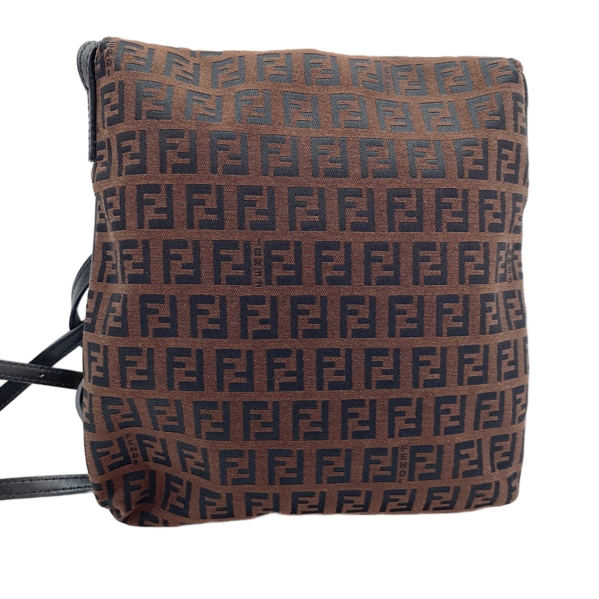 Fendi Zucchino Brown Zucchino Shoulder Bag (Pre-Owned)