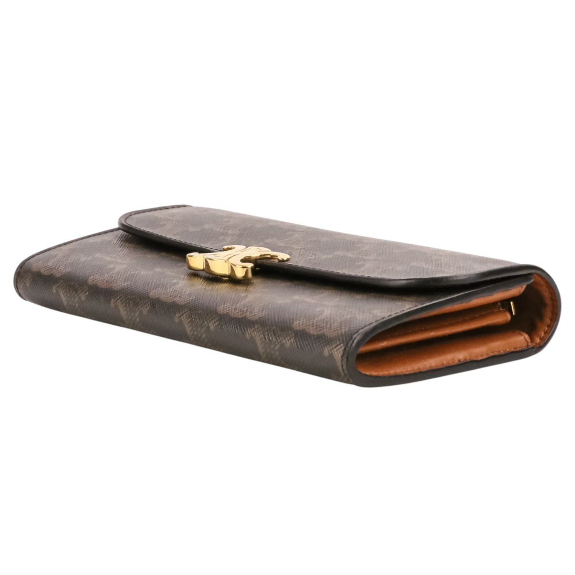 Celine Brown Pvc Long Wallet (Bi-Fold) (Pre-Owned)