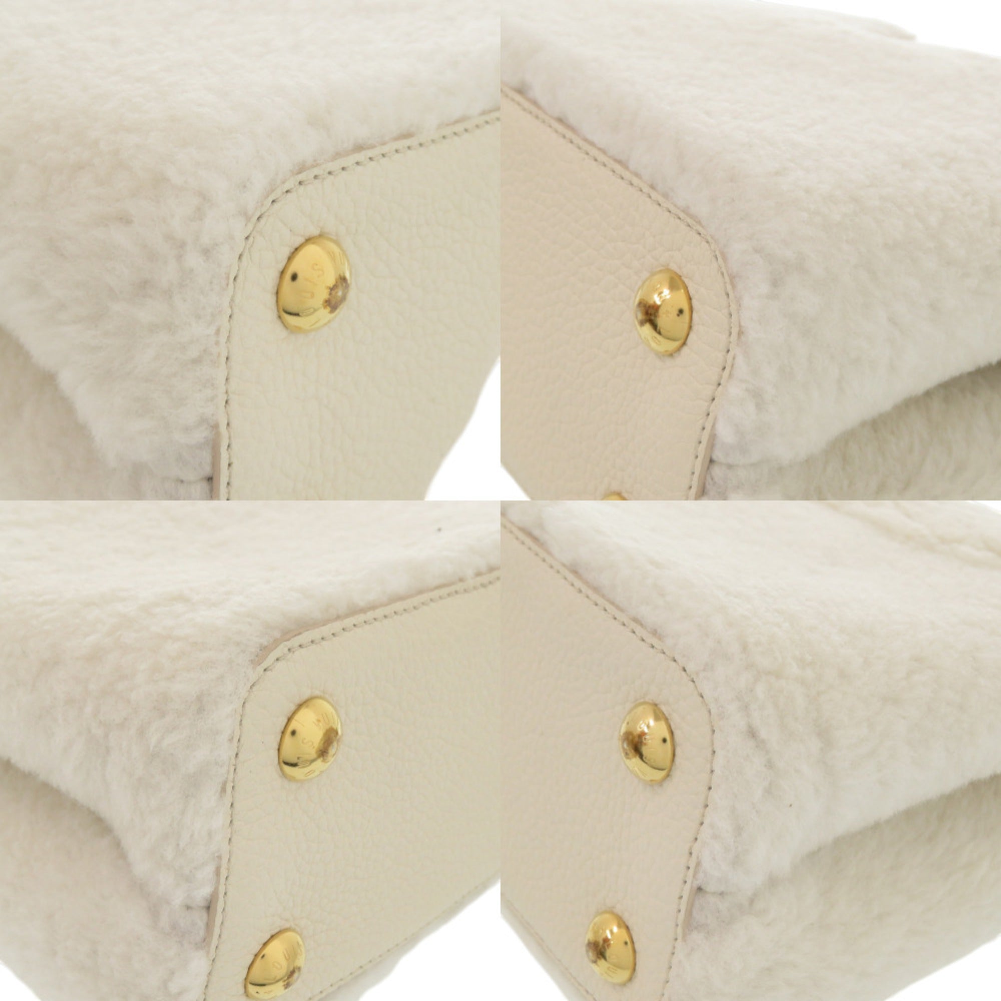 Louis Vuitton Brown White Fur Leather Handbag (Pre-Owned)