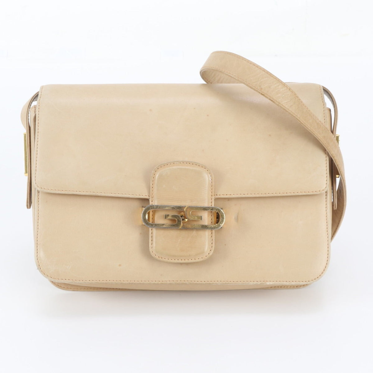 Gucci Beige Leather Handbag Shoulder Bag Tote Bag (Pre-Owned)