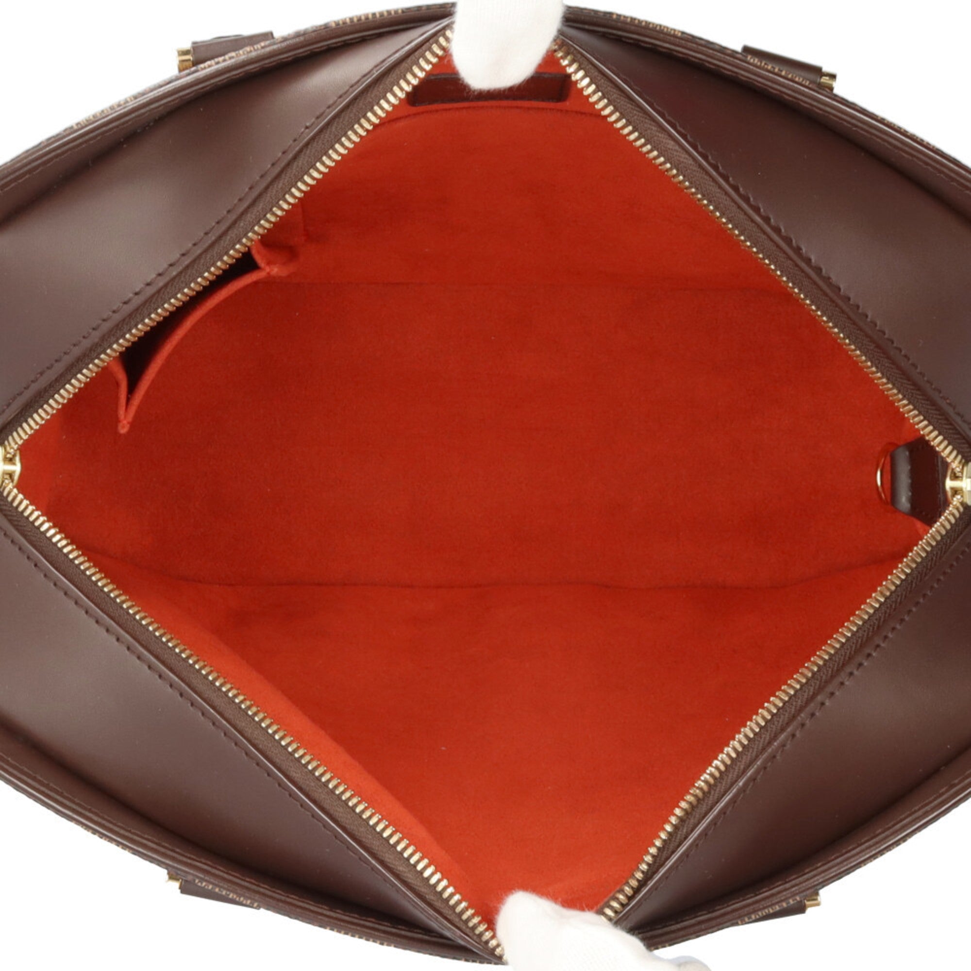 Louis Vuitton Damier Ambre Brown Damier Canvas Handbag (Pre-Owned)