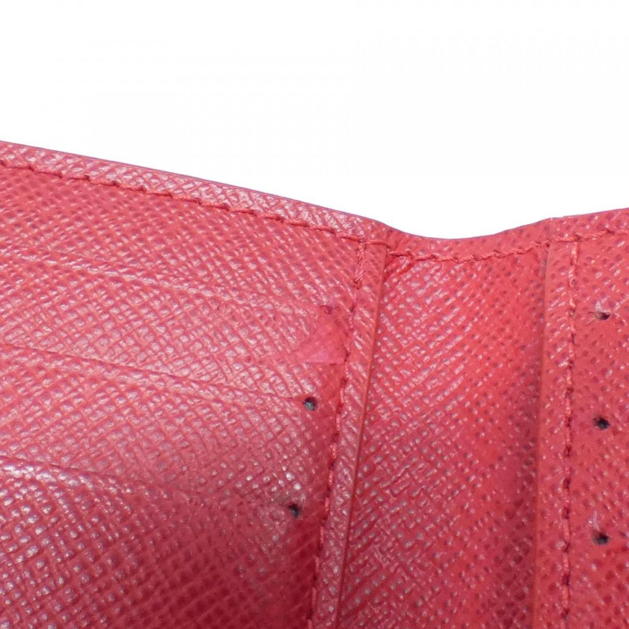 Louis Vuitton Ebene Rouge Coated Canvas Wallet (Tri-Fold) (Pre-Owned)