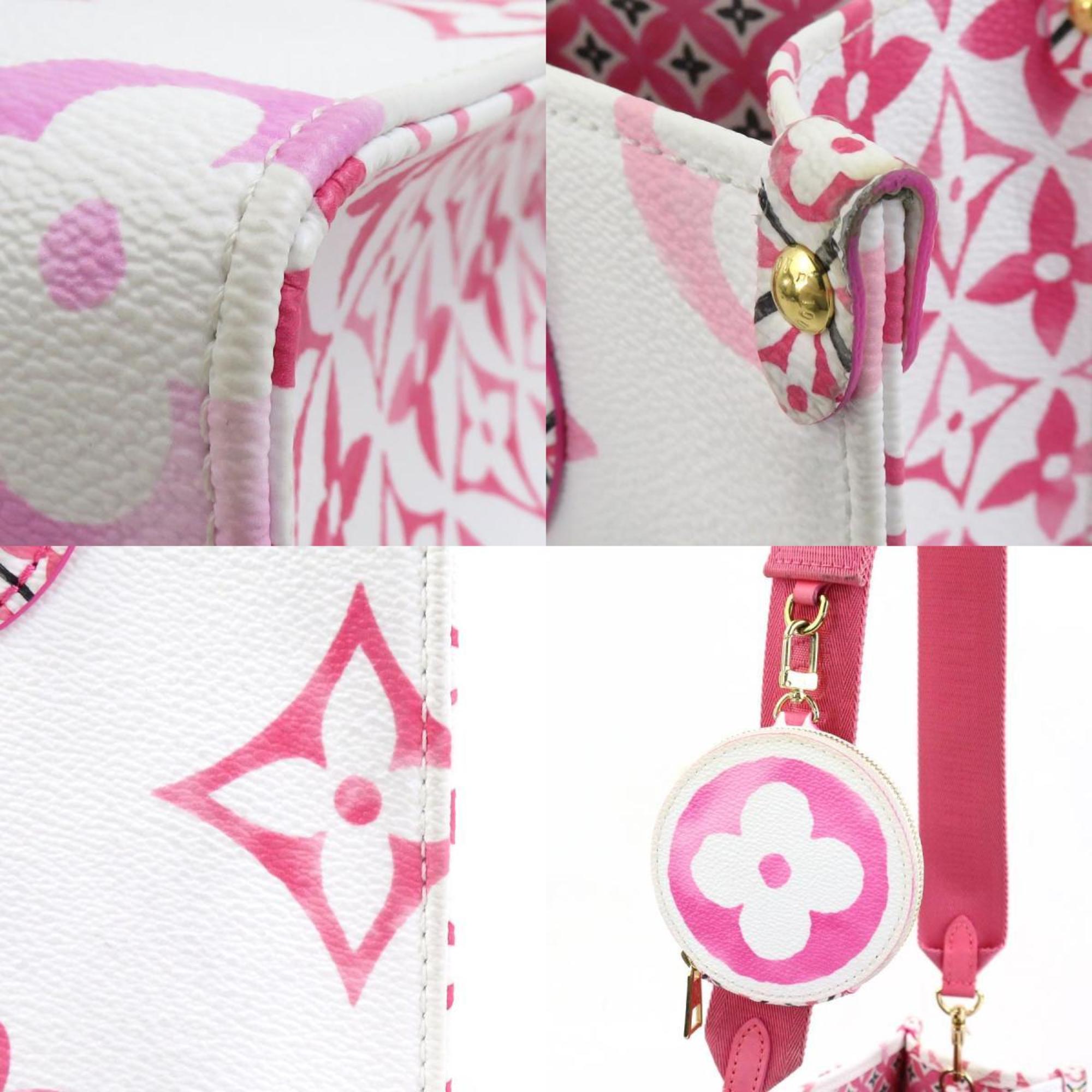 Louis Vuitton Pink White Leather Handbag Shoulder Bag (Pre-Owned)