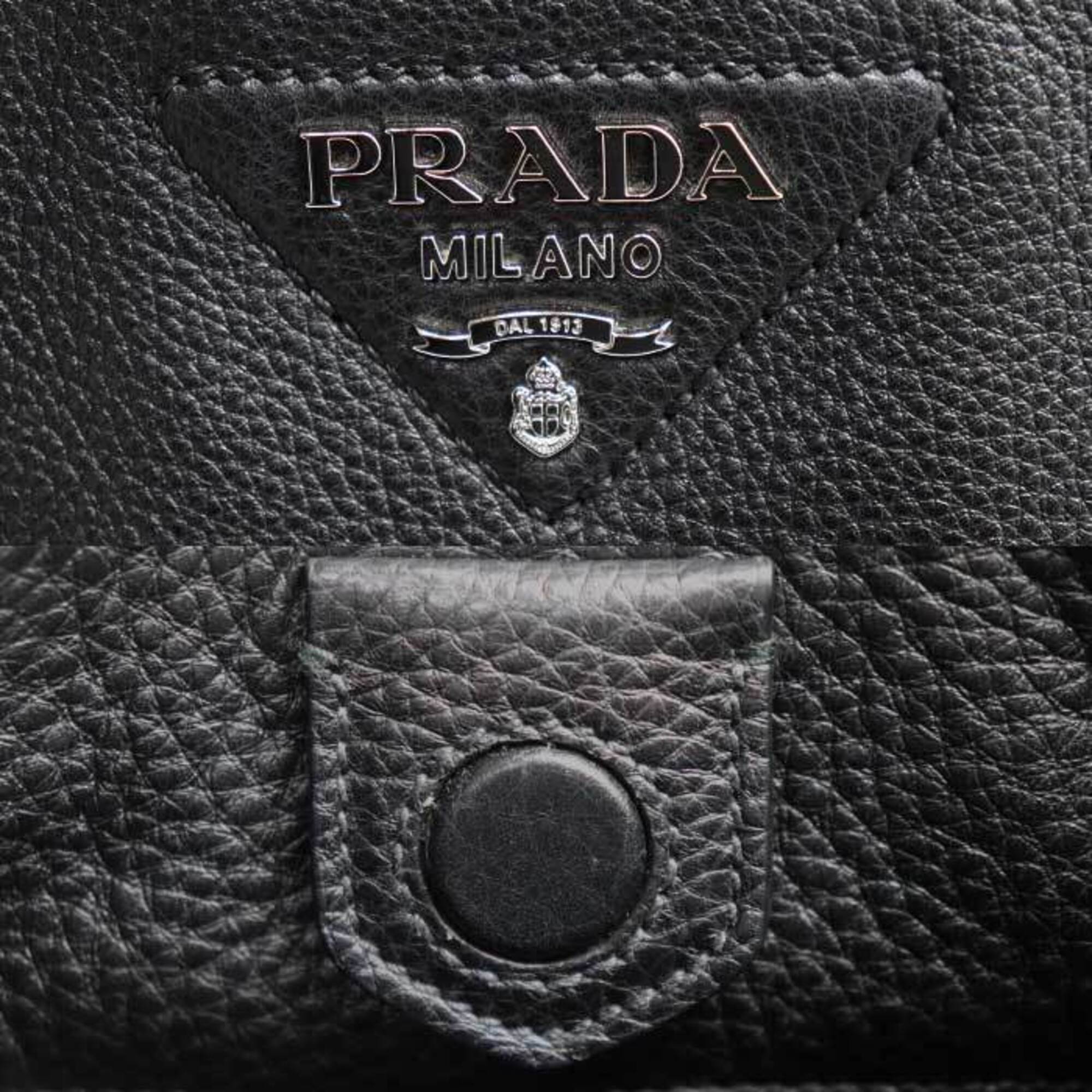 Prada Black Leather Shoulder Bag (Pre-Owned)