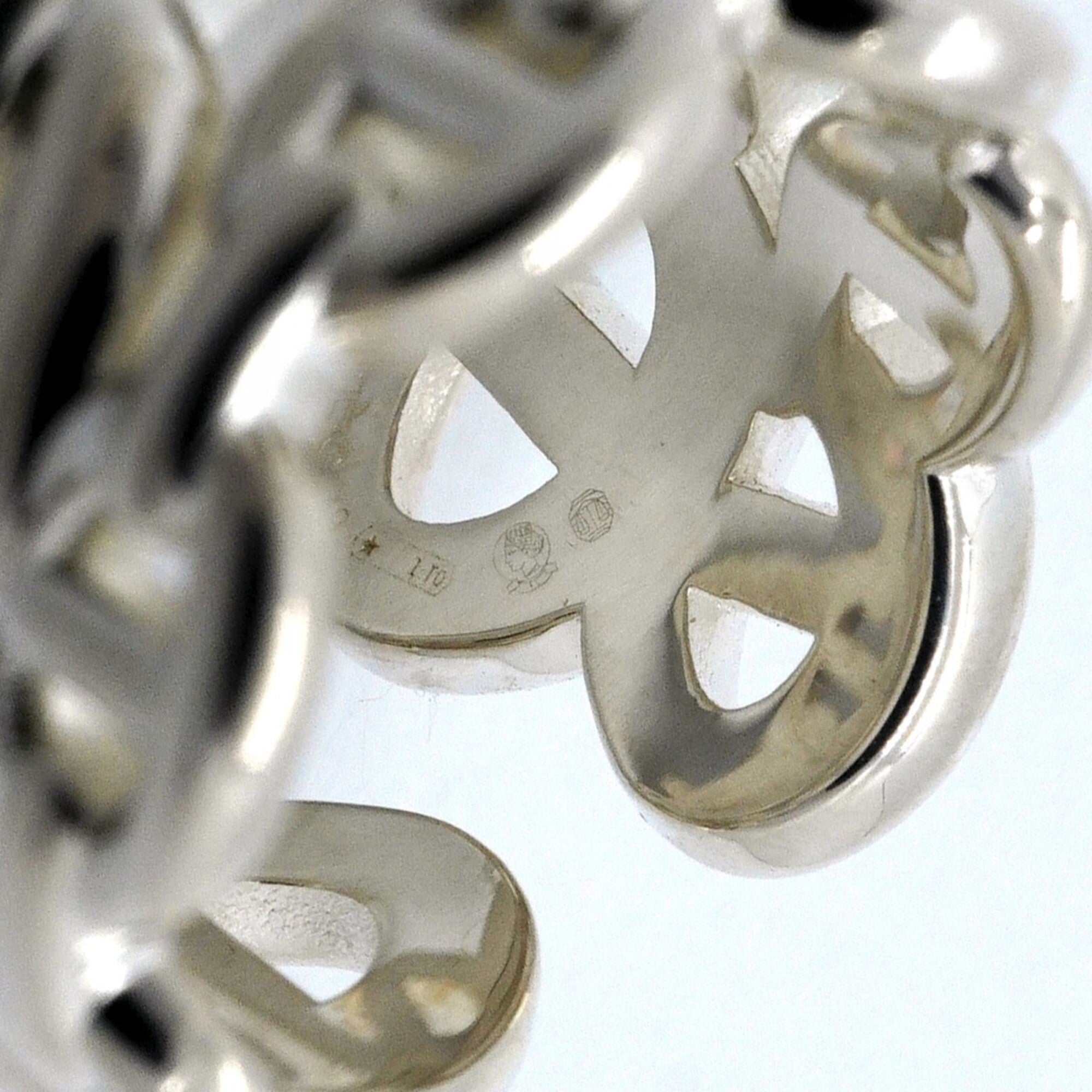 Hermes Silver 925 Band Ring (Pre-Owned)