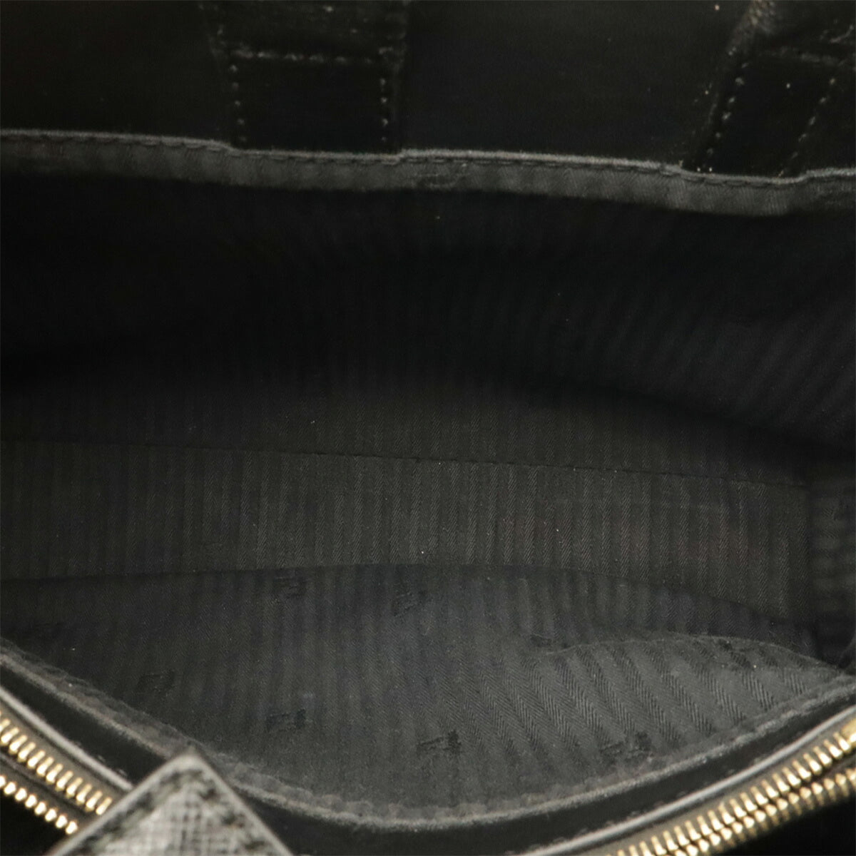 Fendi Black Leather Handbag Shoulder Bag Tote Bag (Pre-Owned)