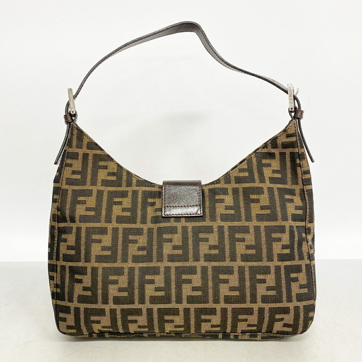 Fendi Brown Nylon Canvas Shoulder Bag (Pre-Owned)
