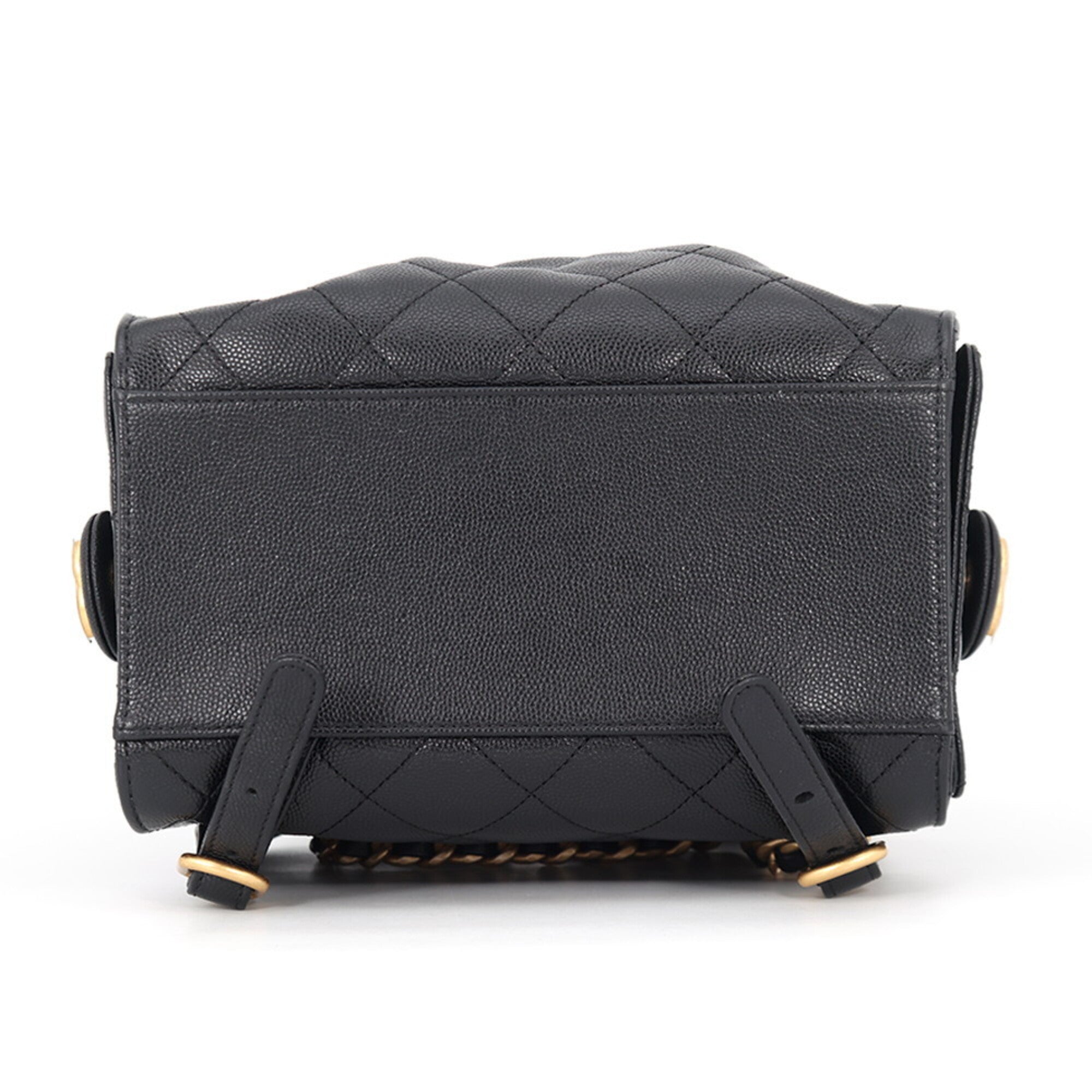 Chanel Black Grained Calfskin Handbag (Pre-Owned)