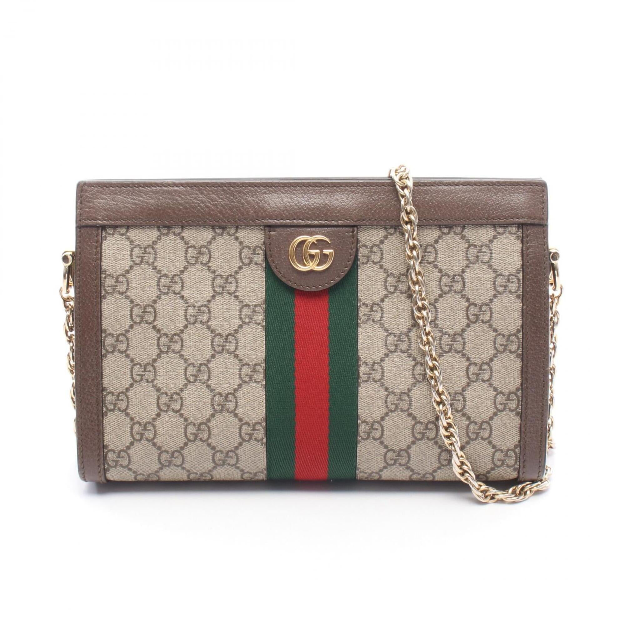 Gucci Beige Brown Multi-Color Pvc Leather Handbag Shoulder Bag (Pre-Owned)