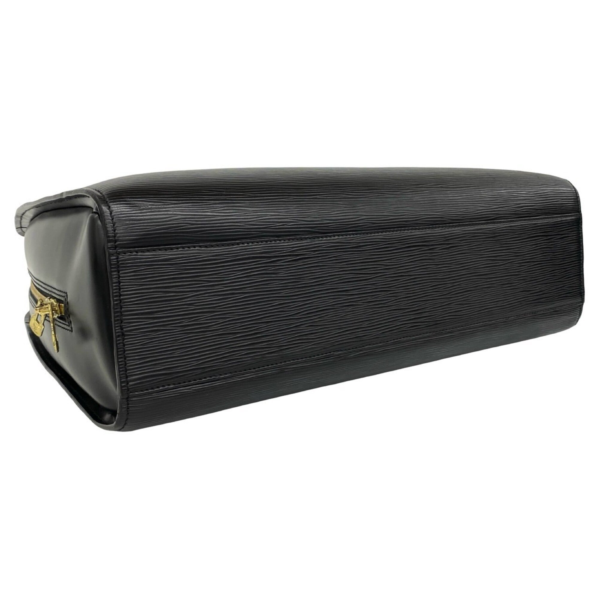 Louis Vuitton Black Leather Briefcase Handbag (Pre-Owned)