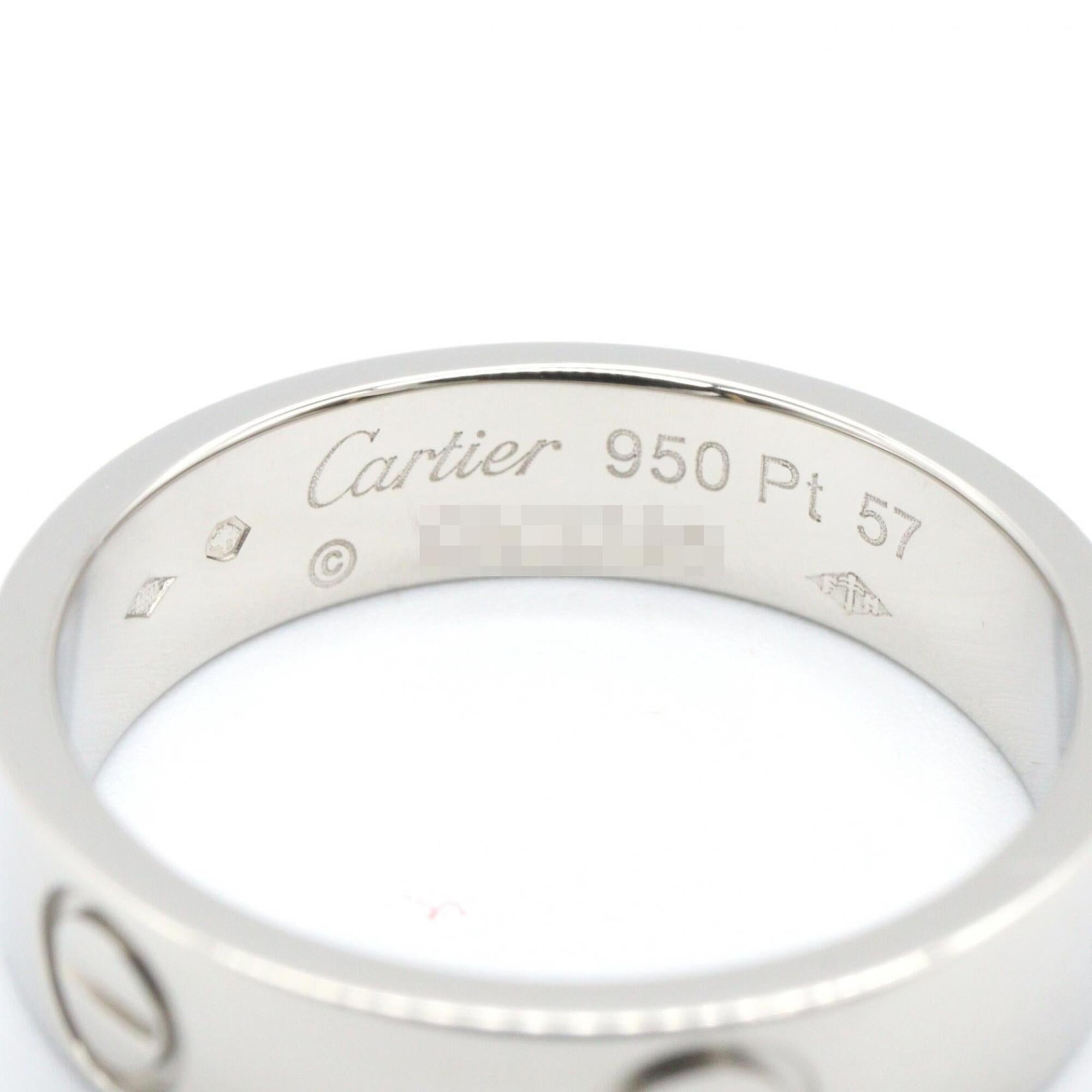 Cartier Silver Platinum 950 Band Ring (Pre-Owned)