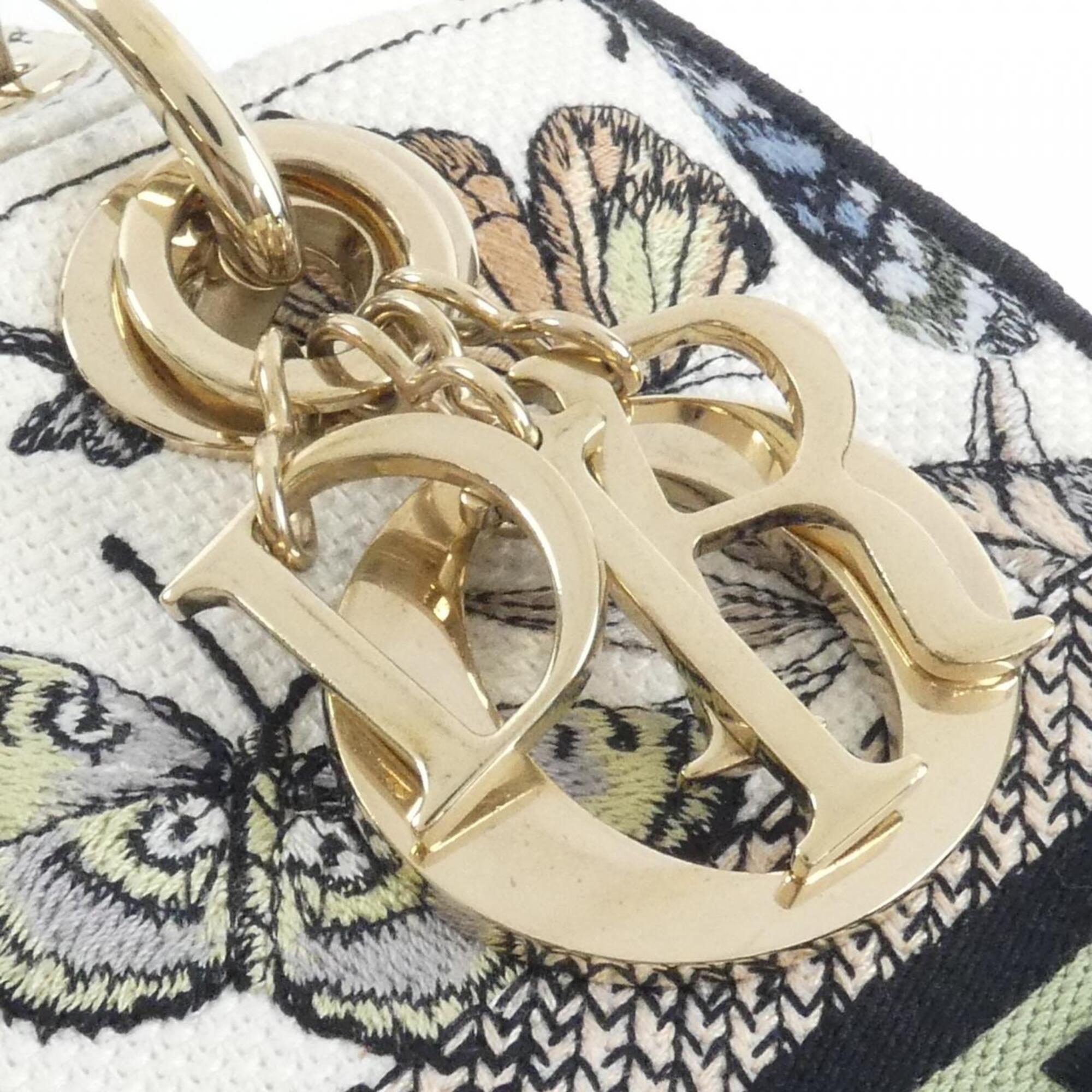 Christian Dior Multi-Color White Canvas Handbag (Pre-Owned)