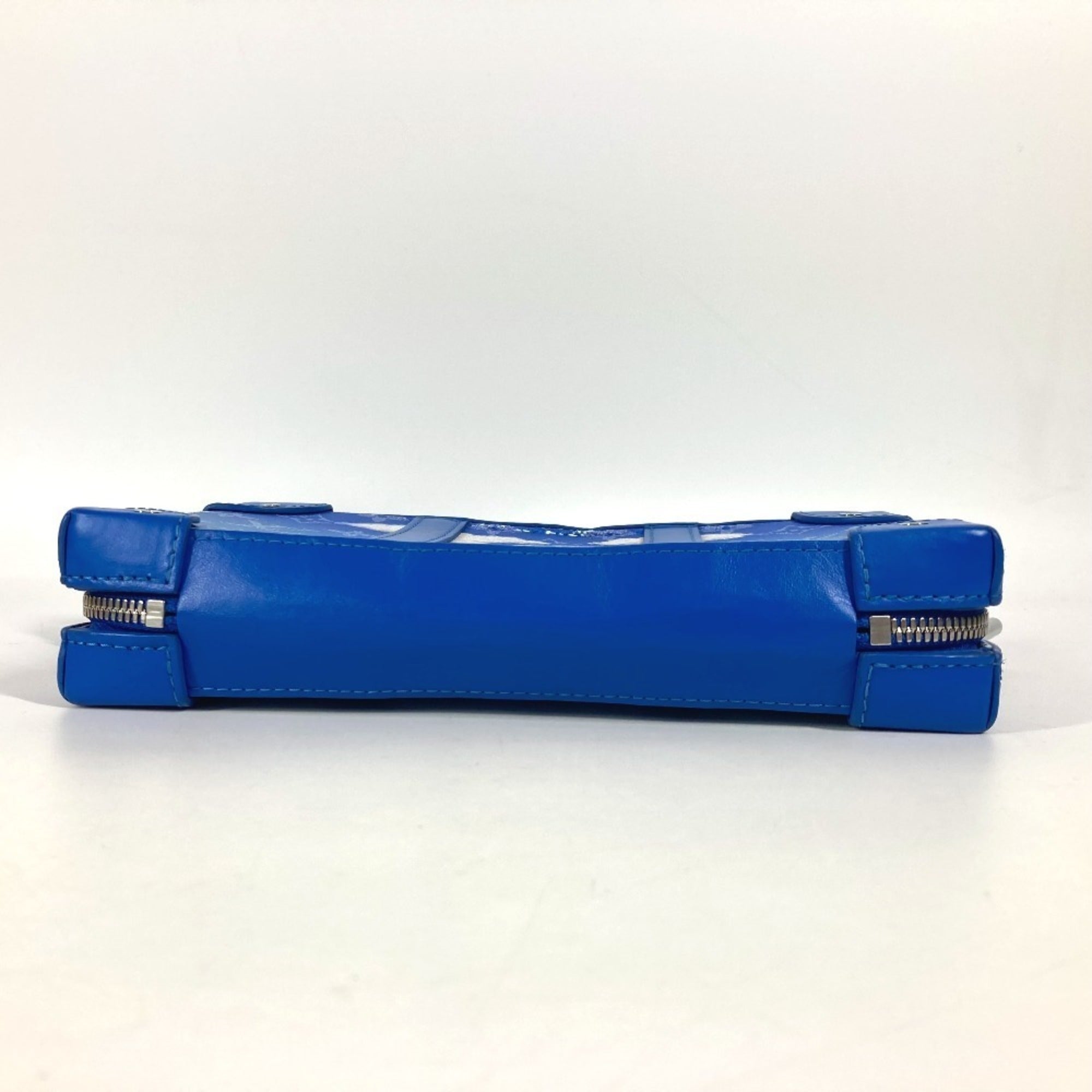Louis Vuitton Blue White Monogram Clutch Bag Pochette Shoulder Bag (Pre-Owned)