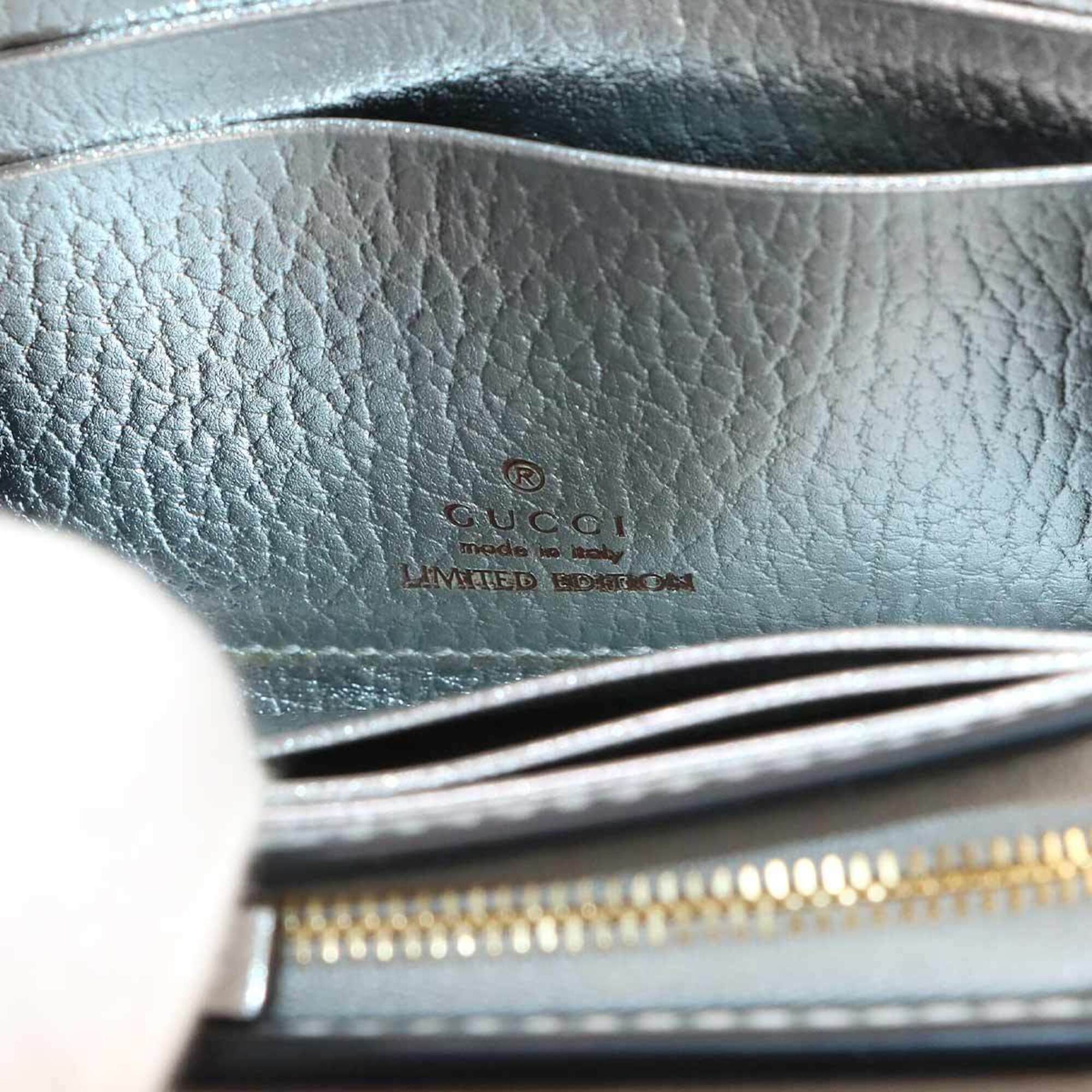 Gucci Silver Beige Canvas Leather Wallet (Bi-Fold) (Pre-Owned)