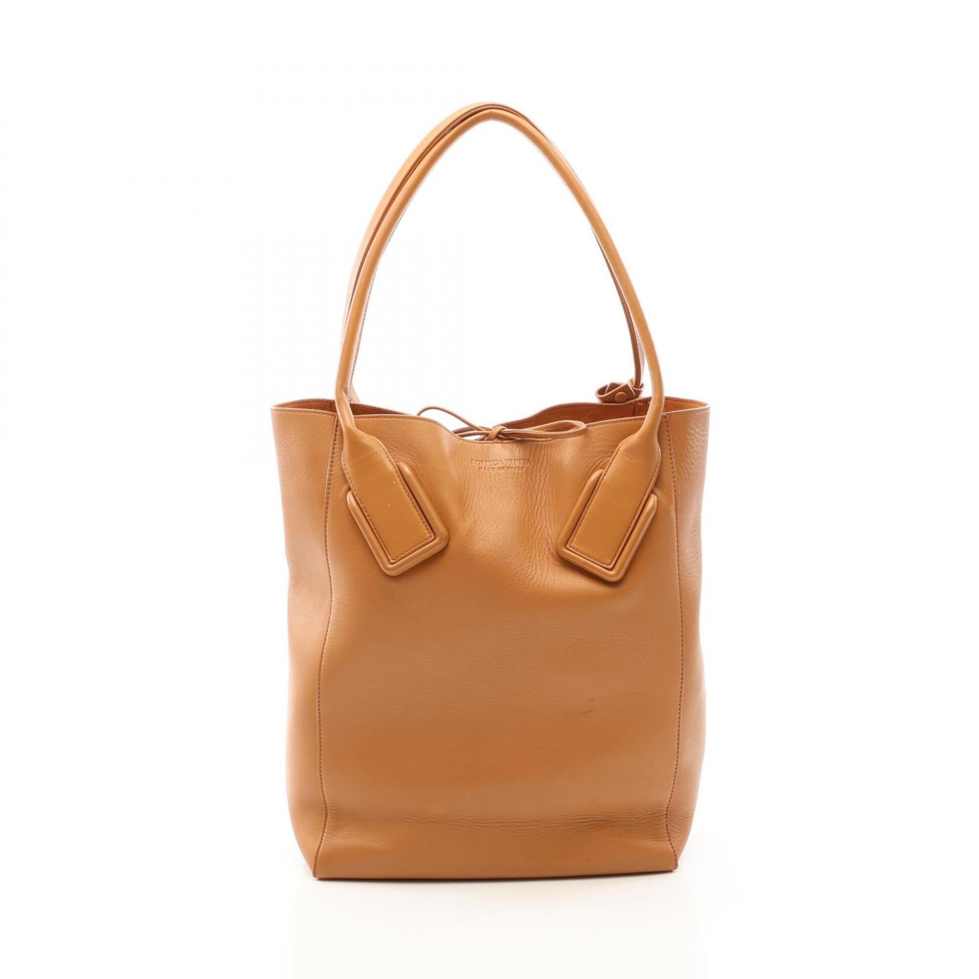 Bottega Veneta Beige Leather Basket Handbag Tote Bag (Pre-Owned)