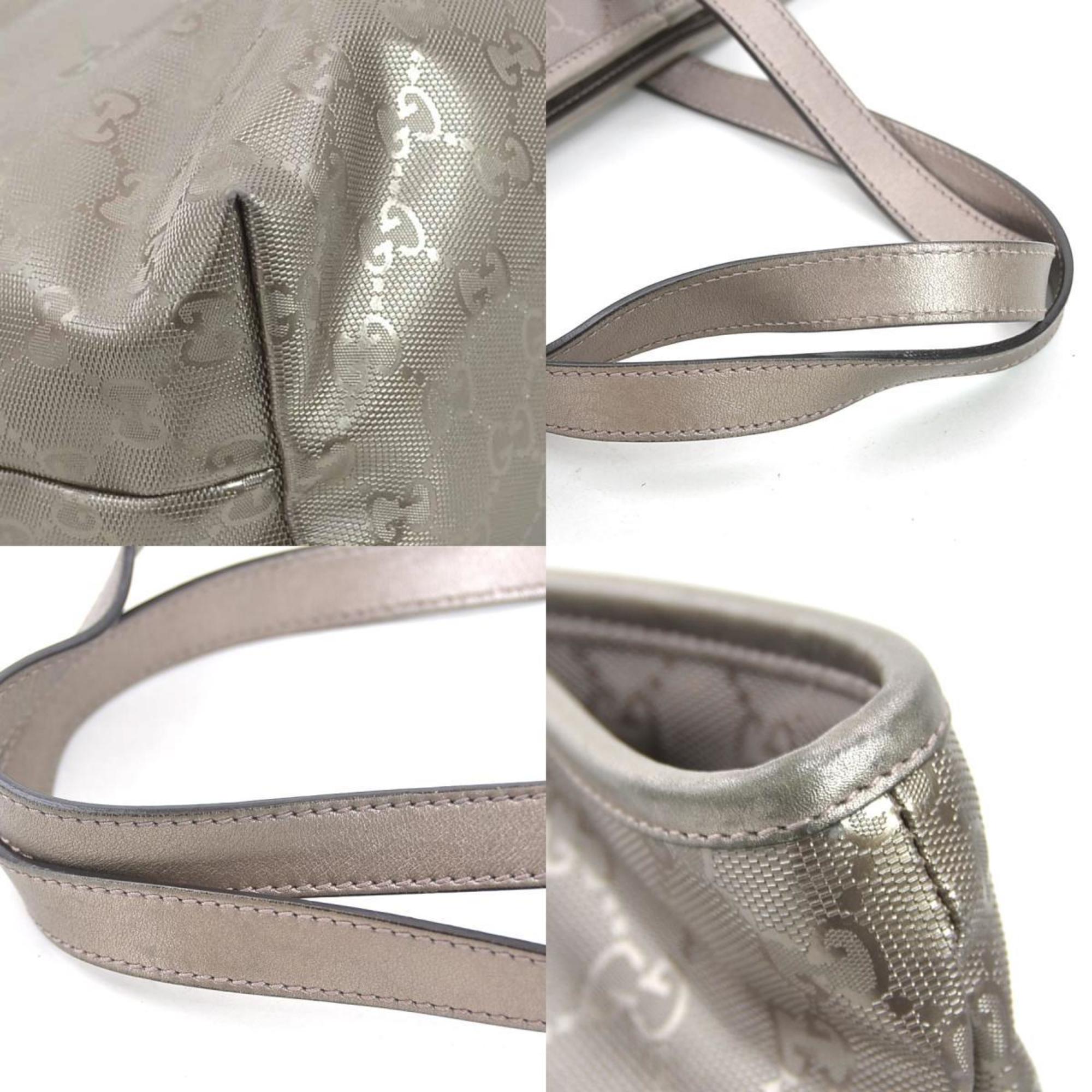 Gucci Gg Imprimé Metallic Brown Gg Imprimé Handbag (Pre-Owned)