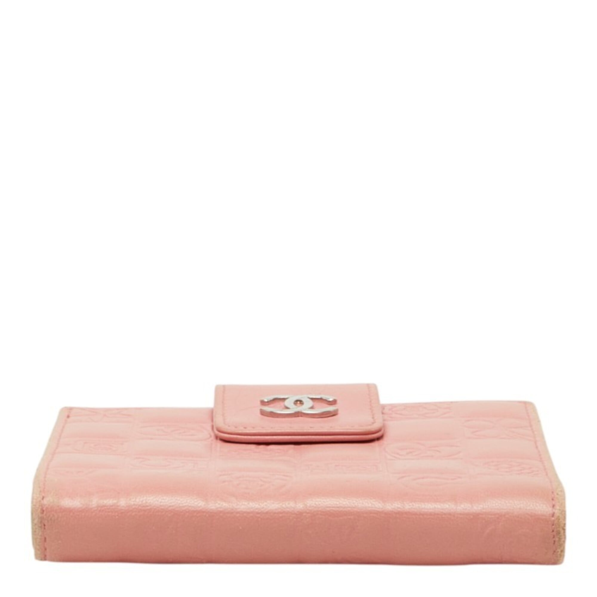 Chanel Silver Pink Leather Wallet (Bi-Fold) (Pre-Owned)