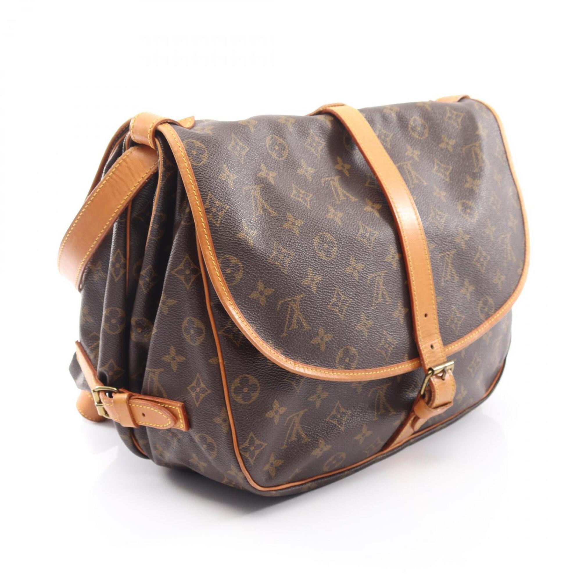 Louis Vuitton Monogram Brown Coated Canvas Leather Shoulder Bag (Pre-Owned)
