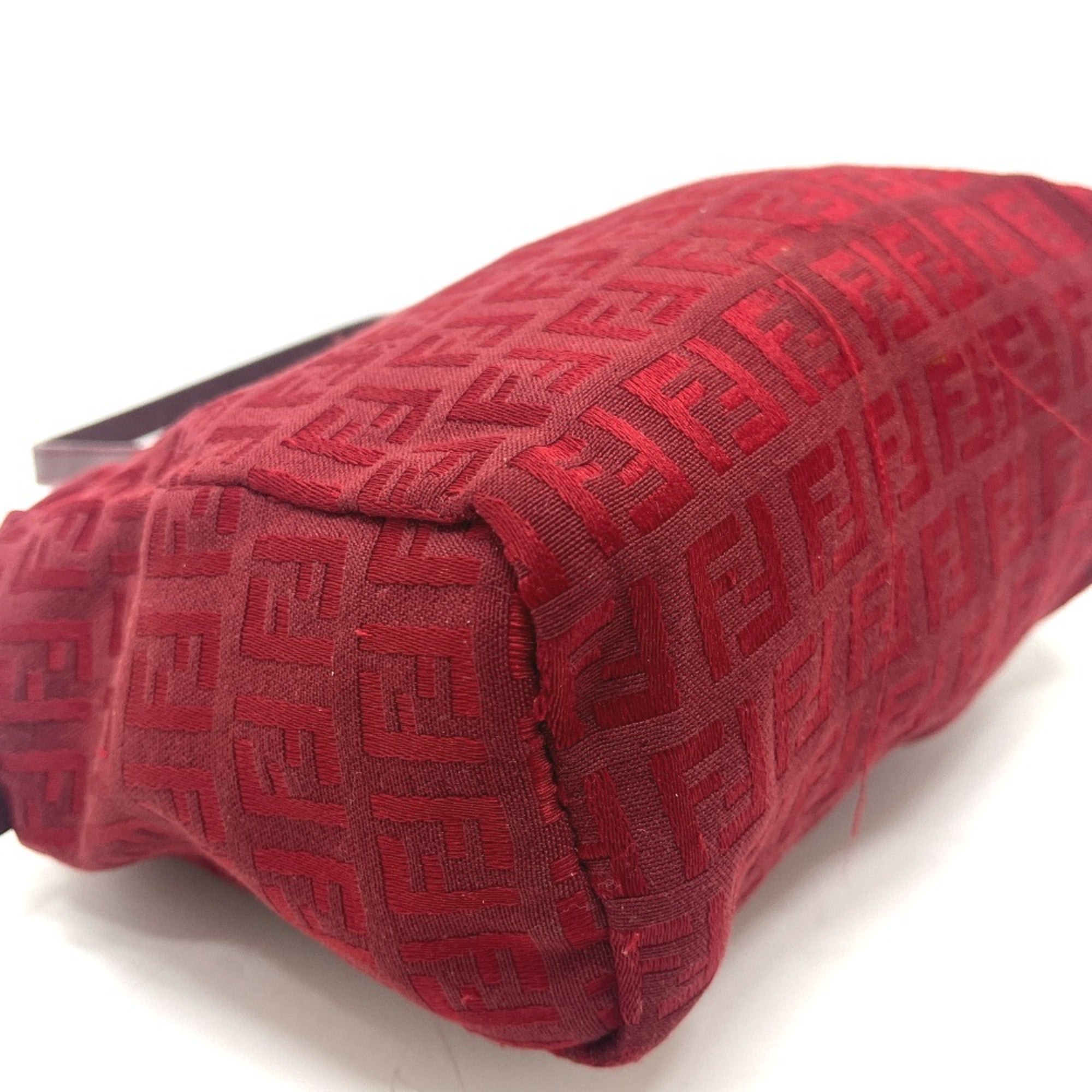 Fendi Red Color Canvas Handbag (Pre-Owned)