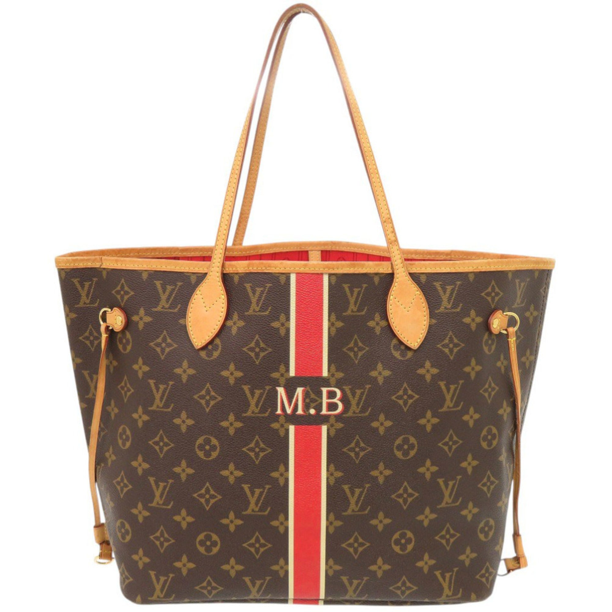 Louis Vuitton Brown Monogram Red Color Monogram Tote Bag (Pre-Owned)