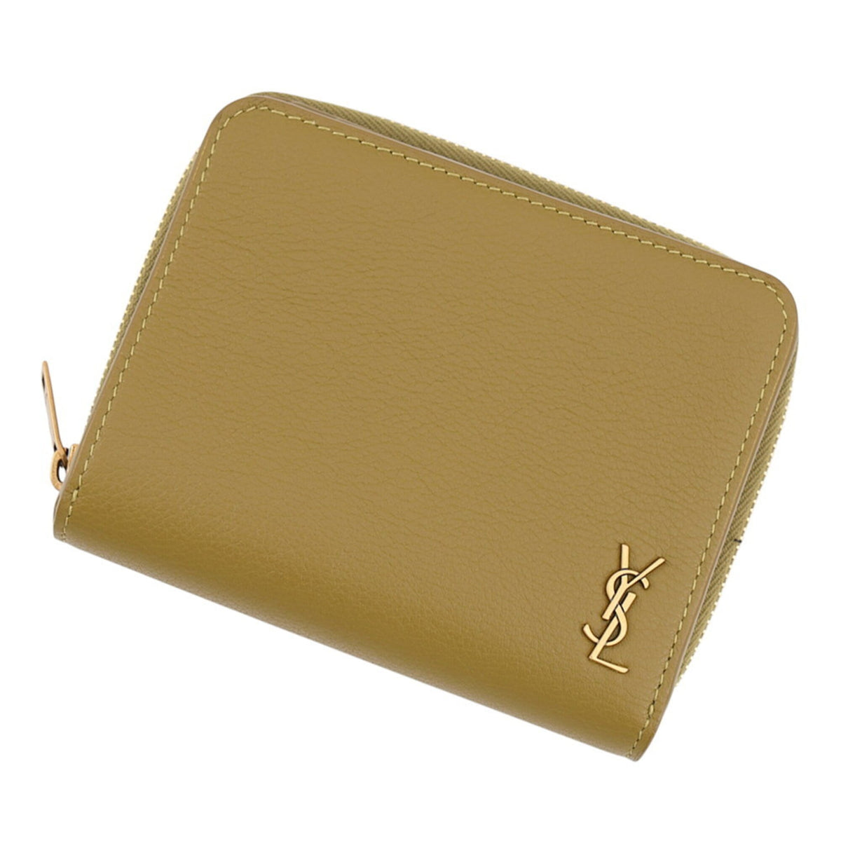 Yves Saint Laurent Green Leather Wallet (Bi-Fold) (Pre-Owned)