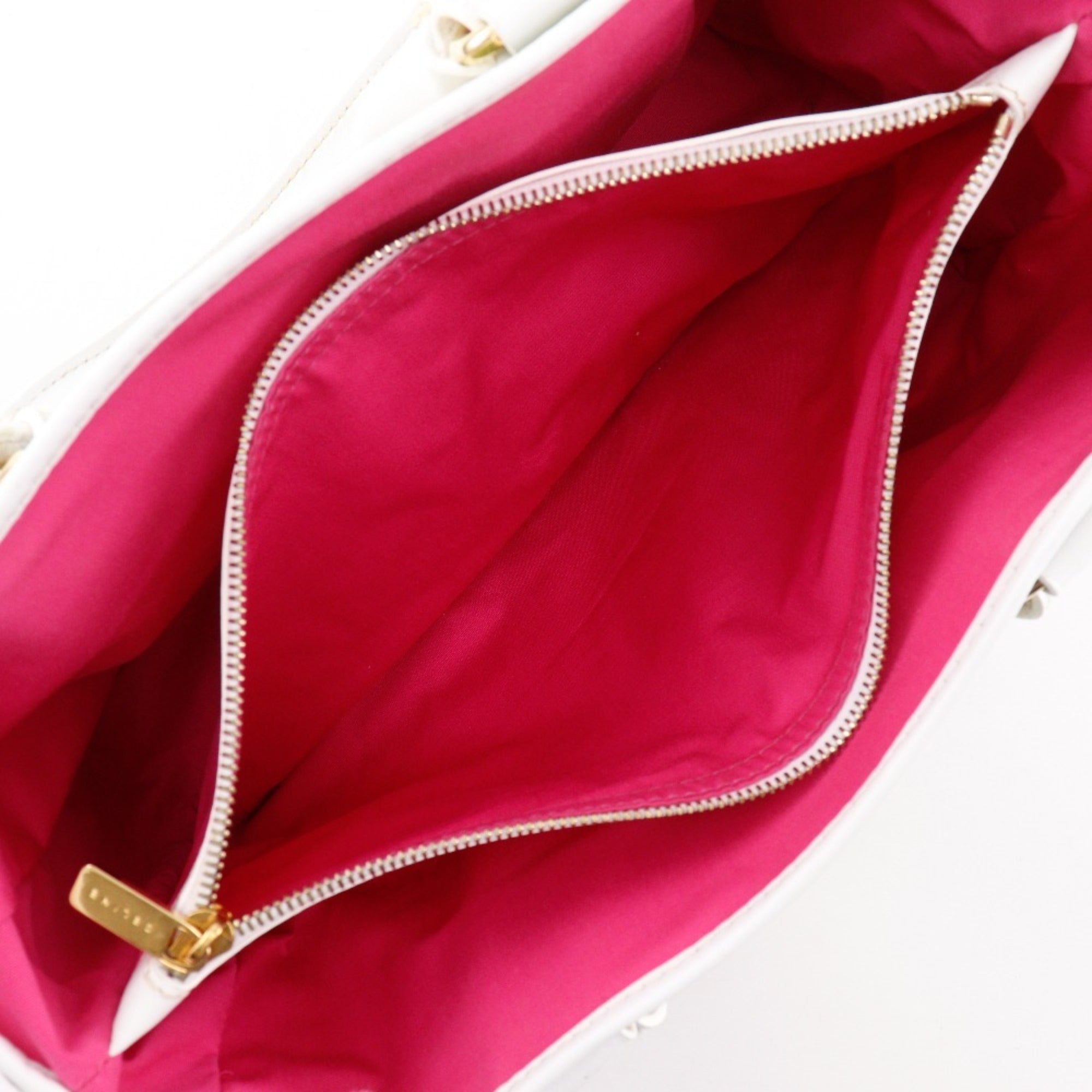 Celine Boogie White Canvas Handbag (Pre-Owned)