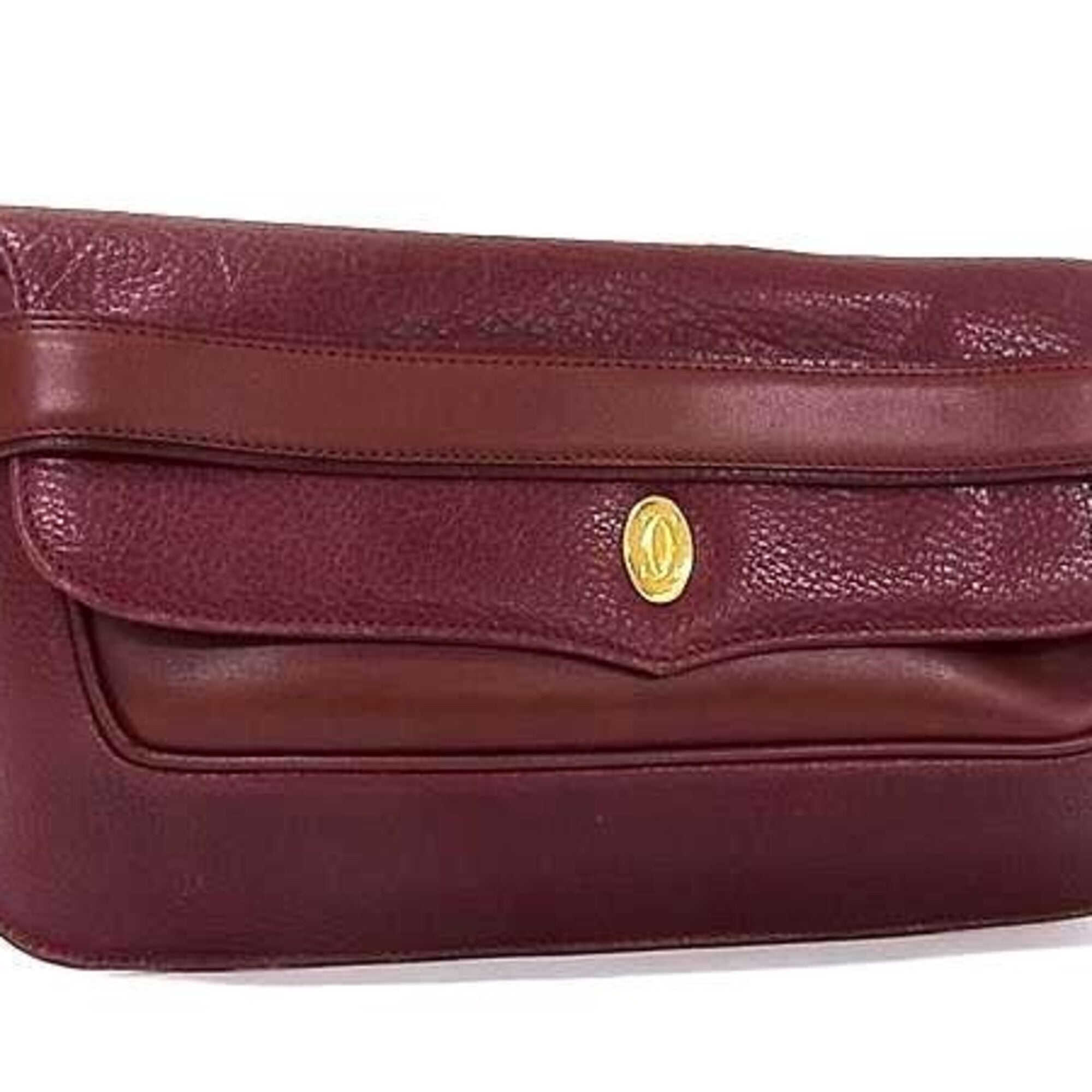 Cartier Bordeaux Leather Clutch Bag (Pre-Owned)