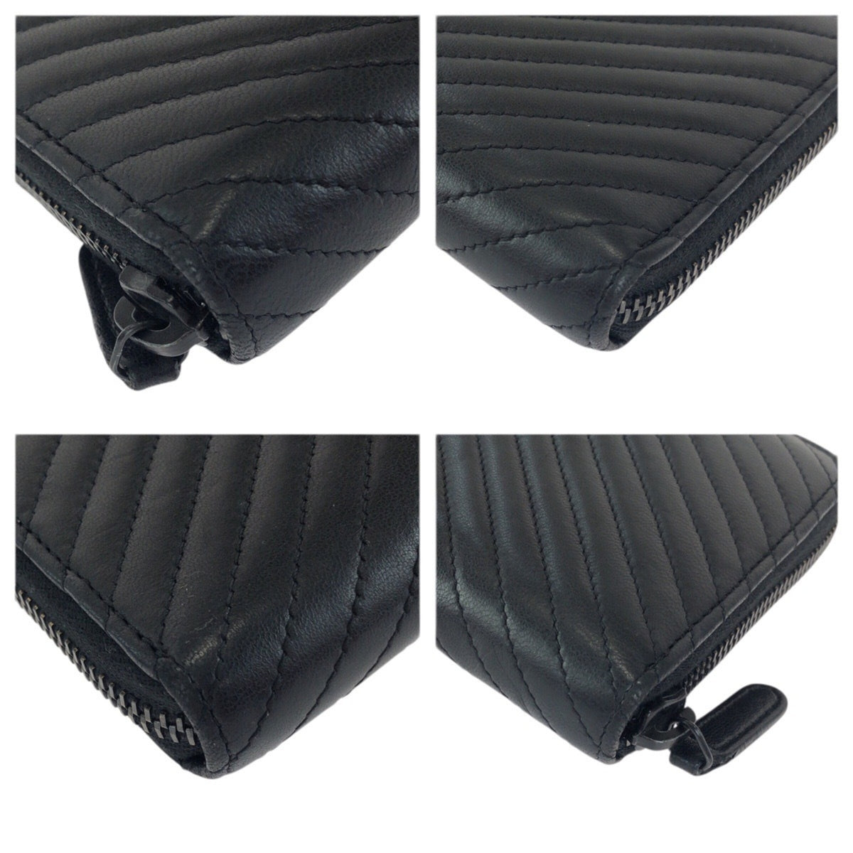 Chanel Black Leather Long Wallet (Bi-Fold) (Pre-Owned)