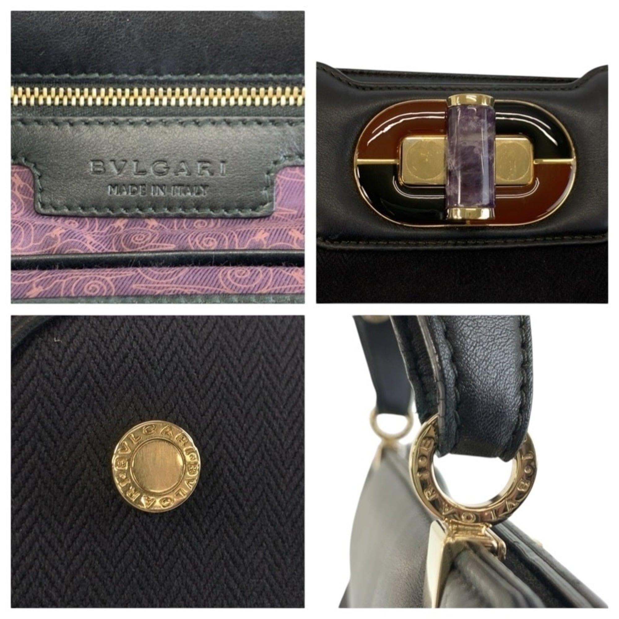 Bvlgari Black Leather Handbag (Pre-Owned)