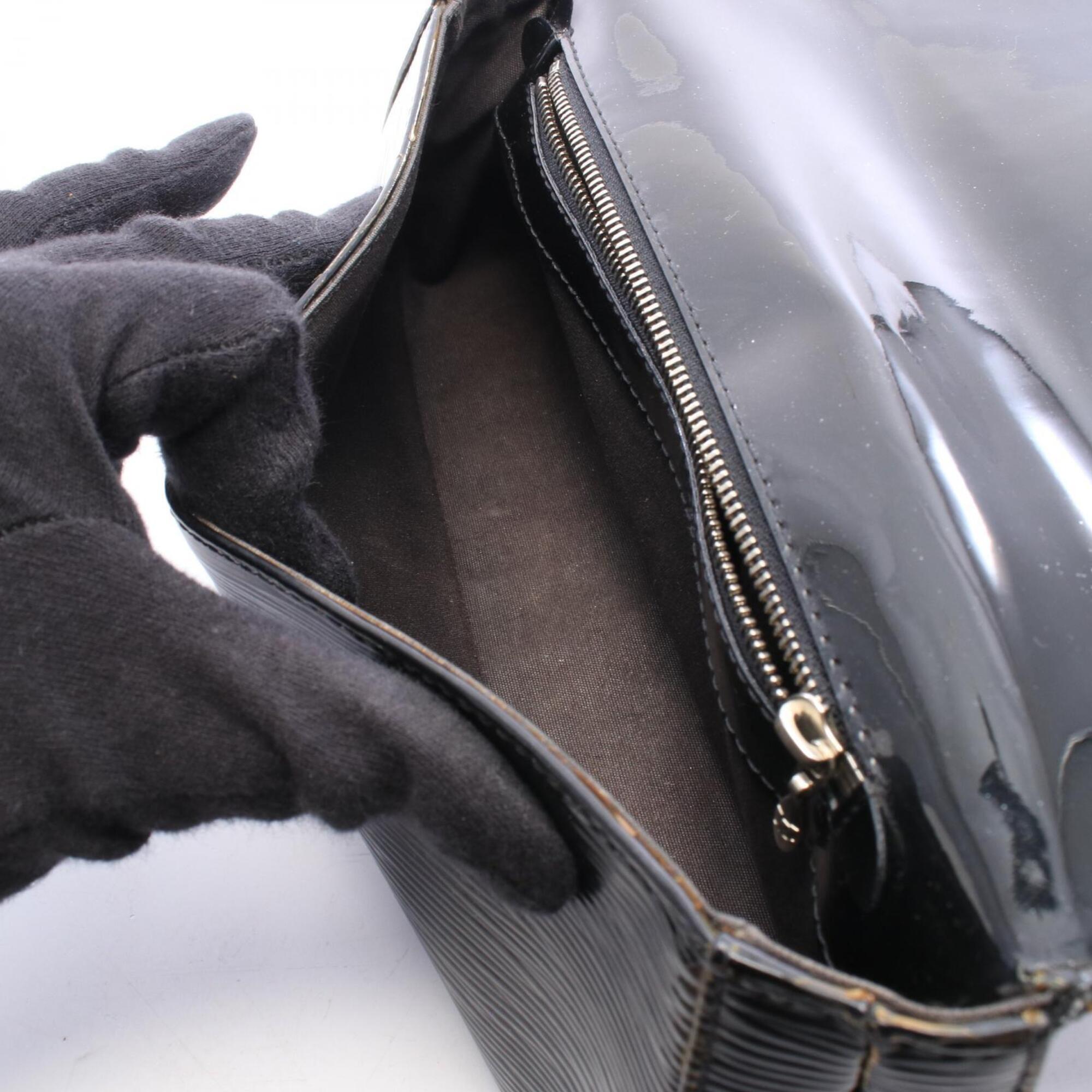 Louis Vuitton Black Noir Leather Clutch Bag Handbag (Pre-Owned)