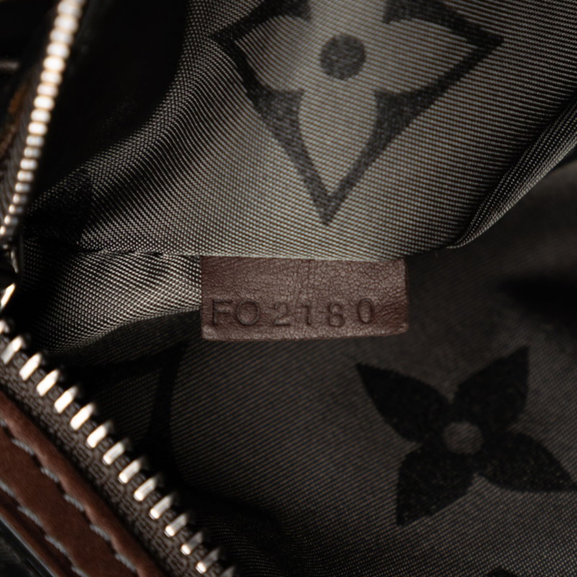 Louis Vuitton Gray Brown Canvas Leather Shoulder Bag Tote Bag (Pre-Owned)