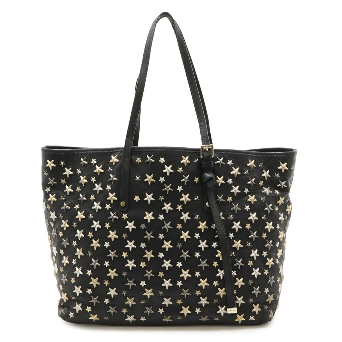 Jimmy Choo Black Leather Shoulder Bag Tote Bag (Pre-Owned)