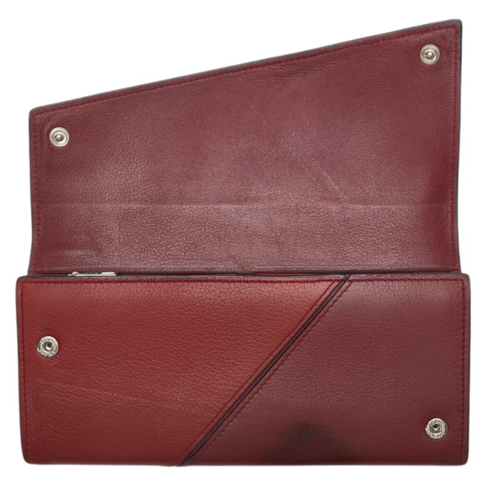 Loewe Red Color White Leather Coin Purse/Coin Case (Pre-Owned)