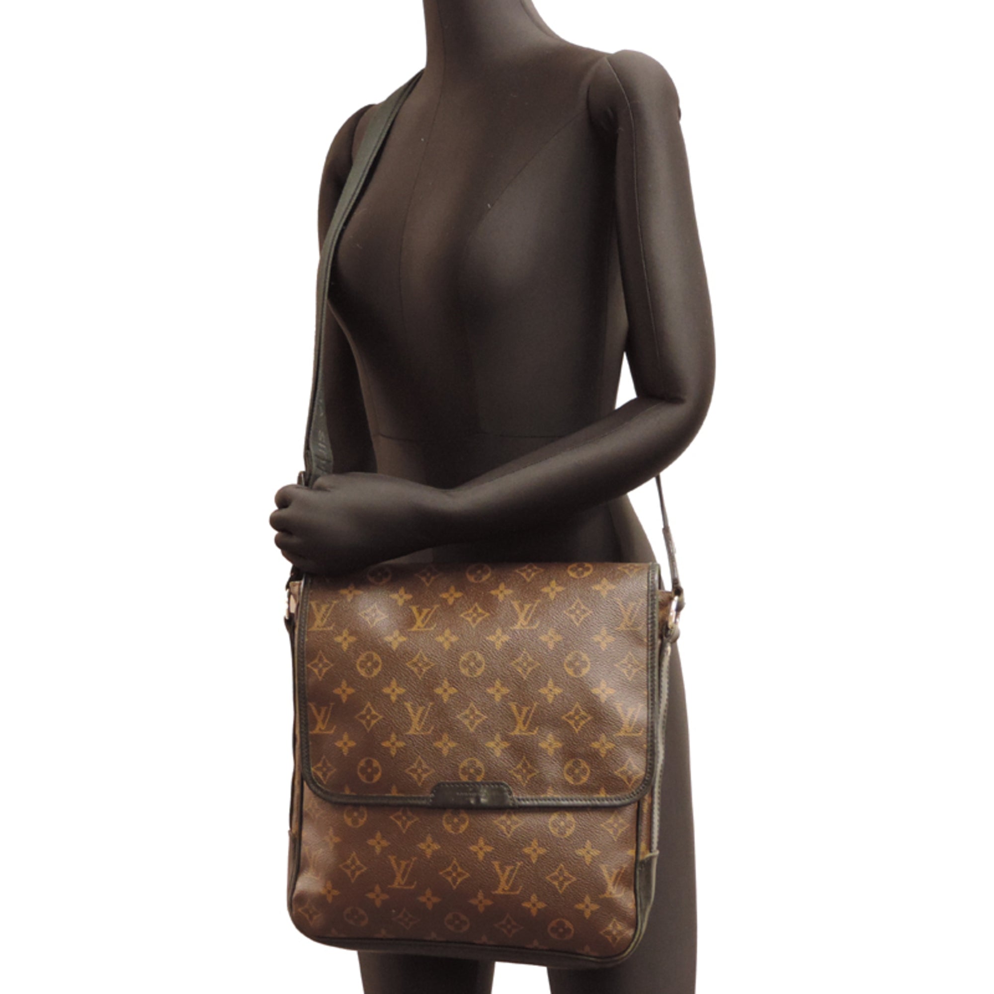 Louis Vuitton Black Brown Monogram Canvas Shoulder Bag (Pre-Owned)