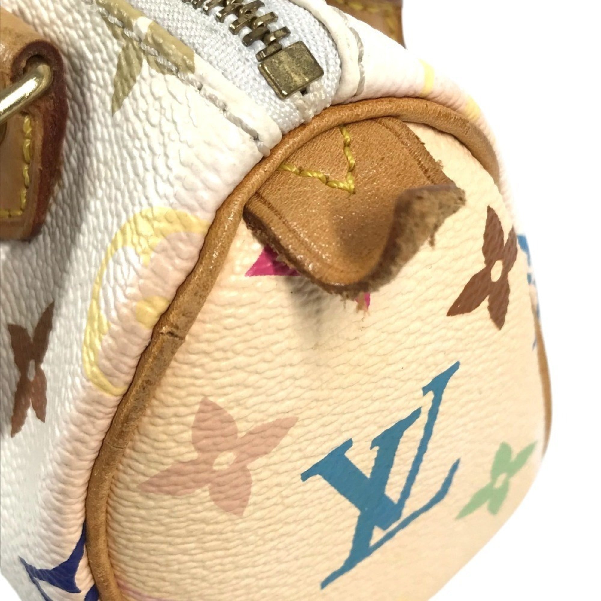 Louis Vuitton Blanc White Monogram Multicolore Canvas Boston Bag Handbag (Pre-Owned)
