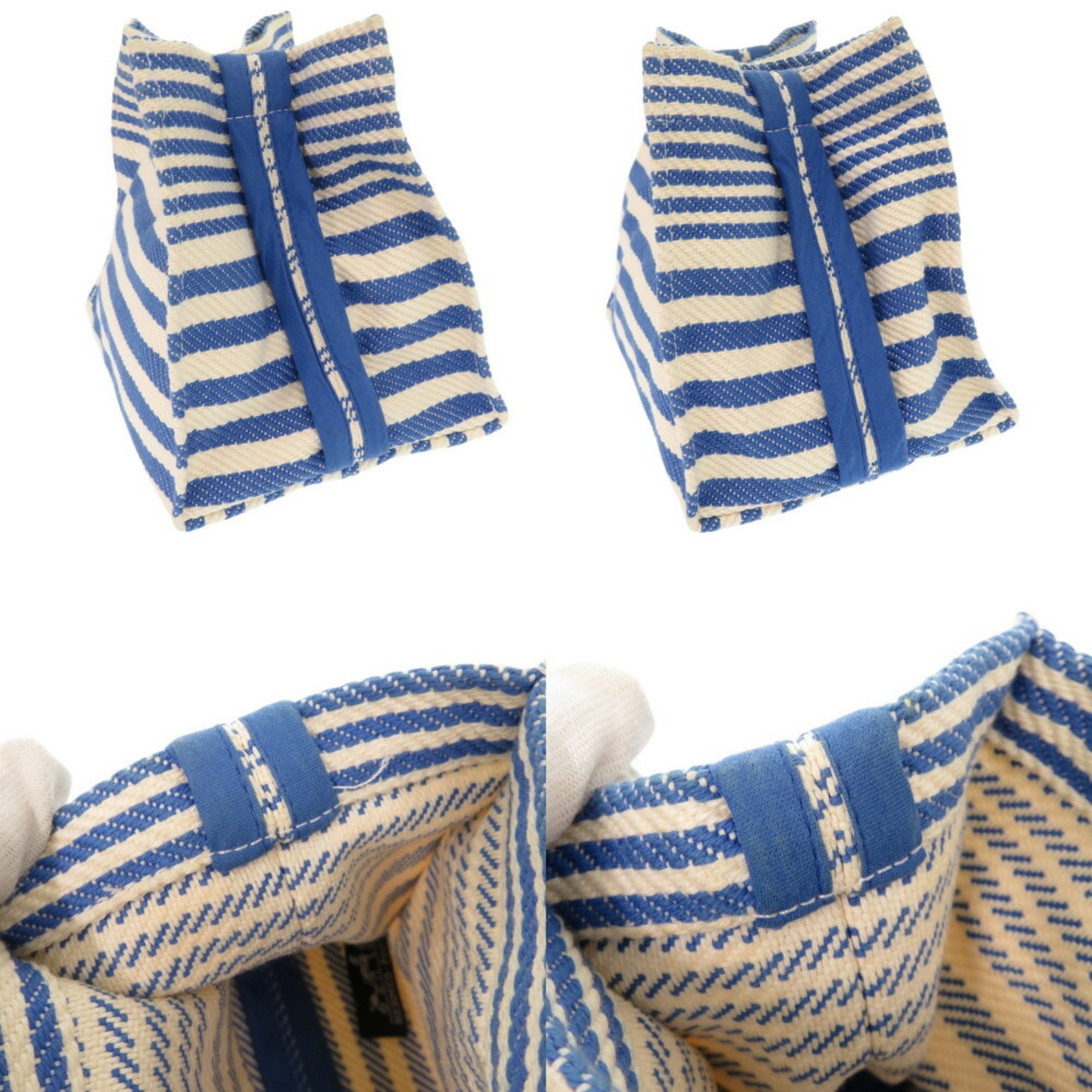 Hermes Blue Ivory Cotton Pouch (Pre-Owned)